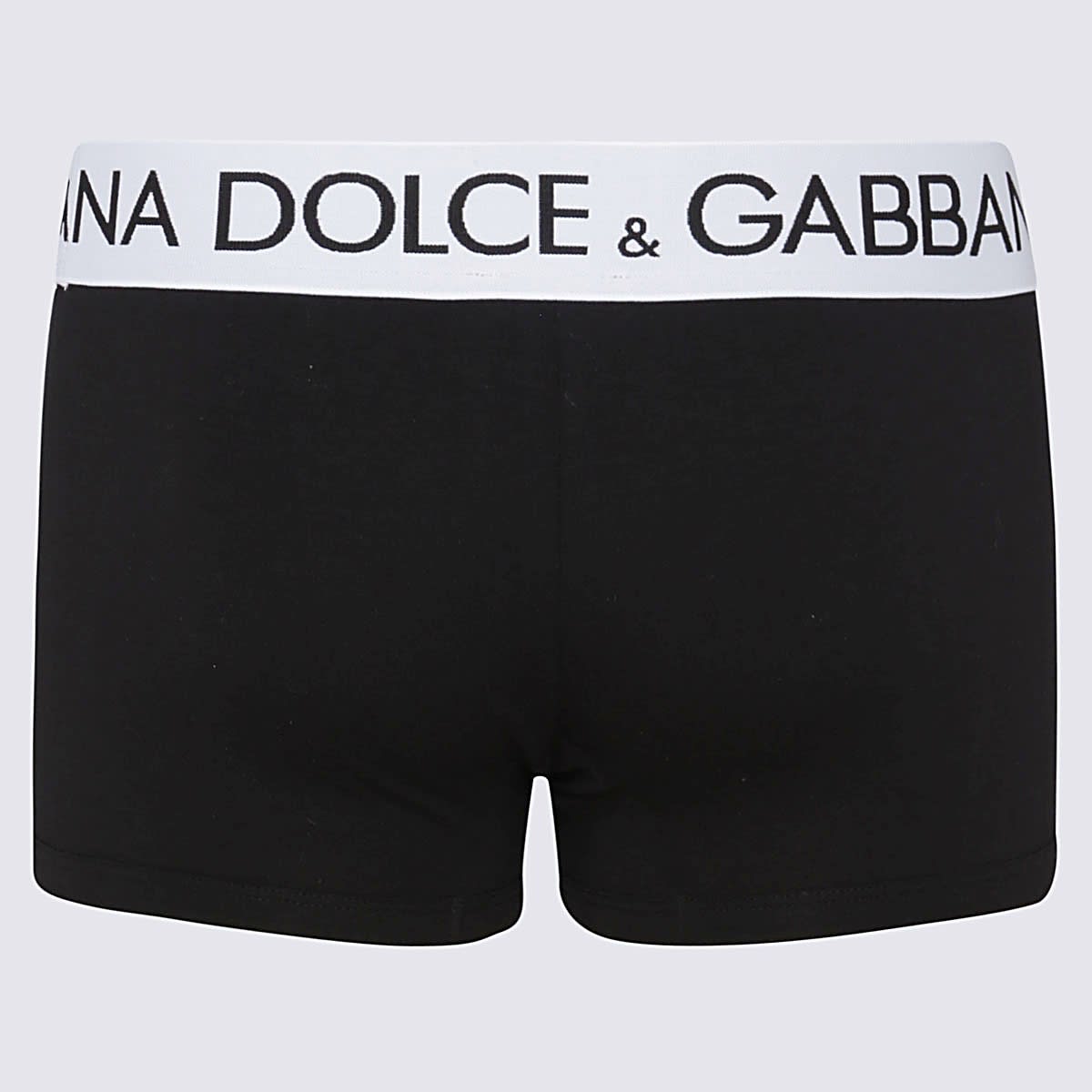 Shop Dolce & Gabbana Black Cotton Logo Boxers