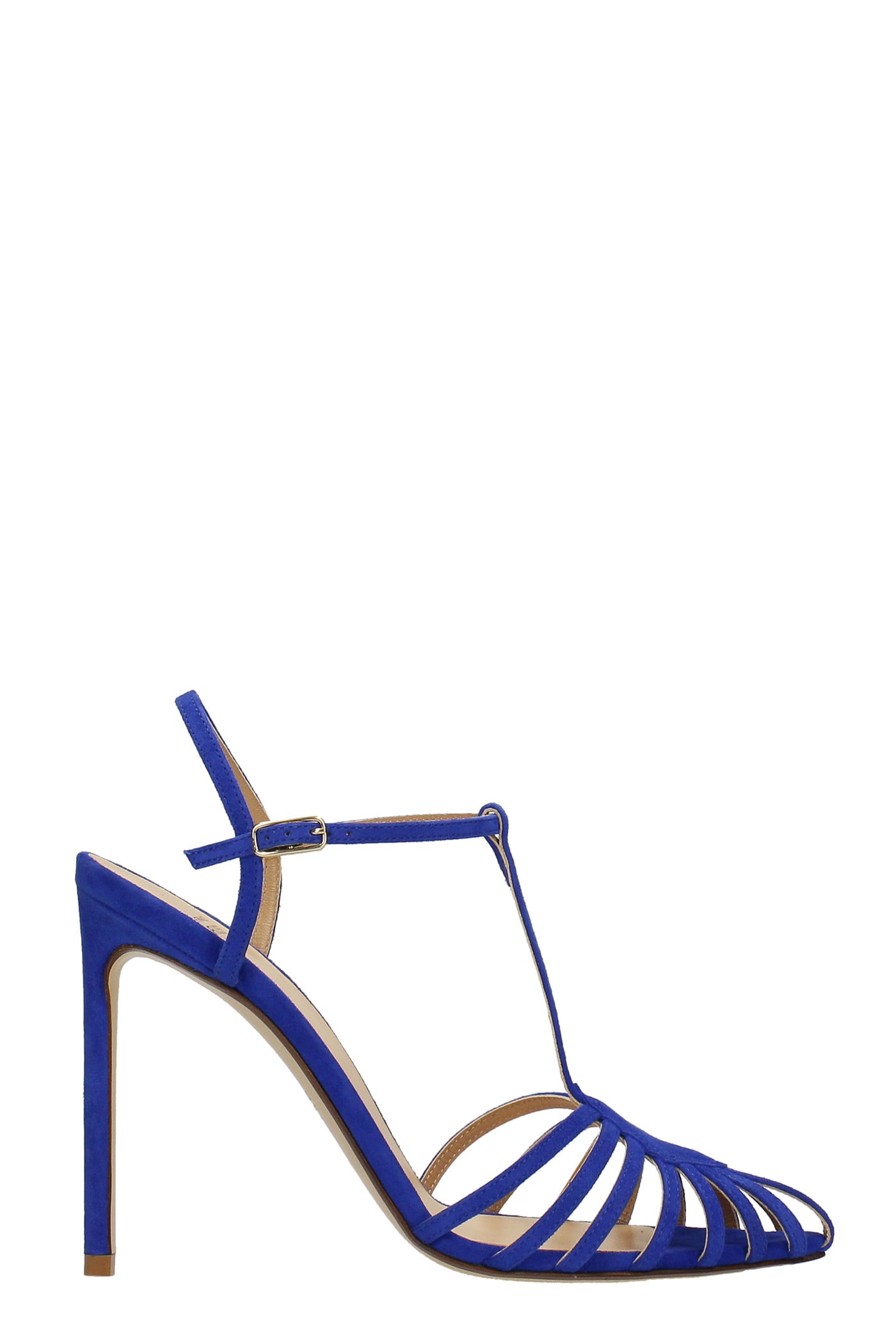 Francesco Russo Sandals In Blue Suede