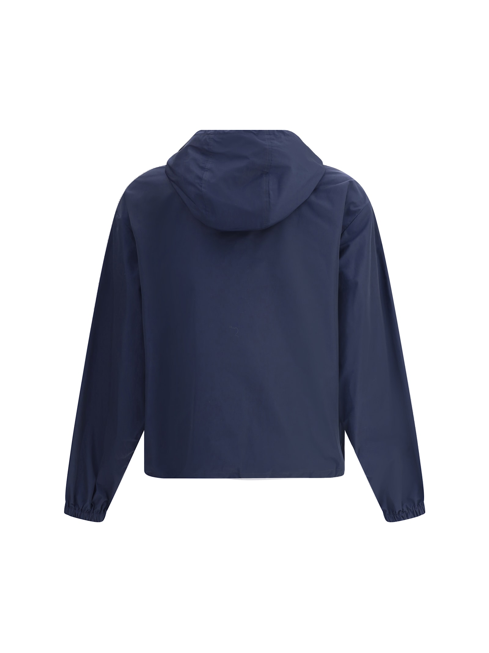 Moschino Drawstring Hem Hooded Jacket With Elasticated Cuffs In Blue