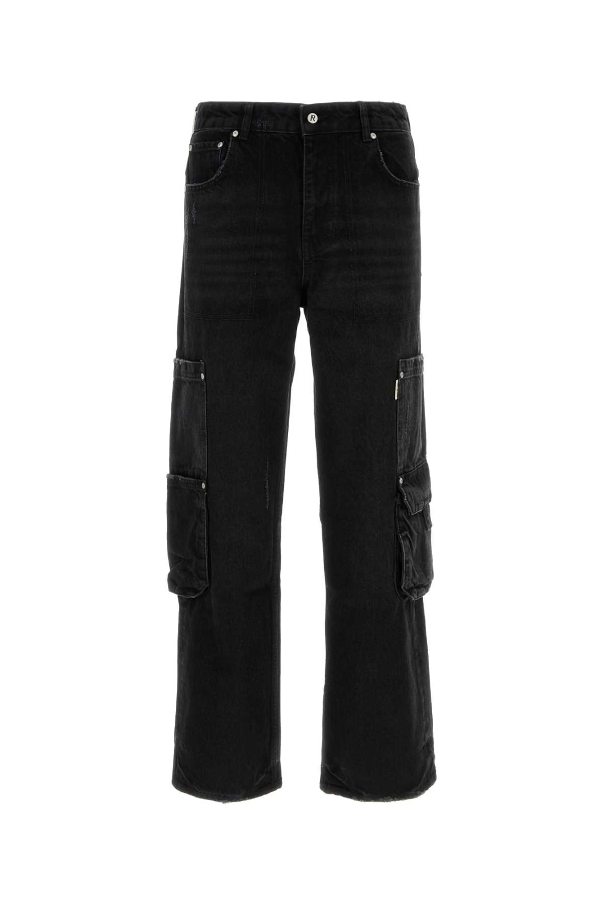 Black Denim Cargo Jeans