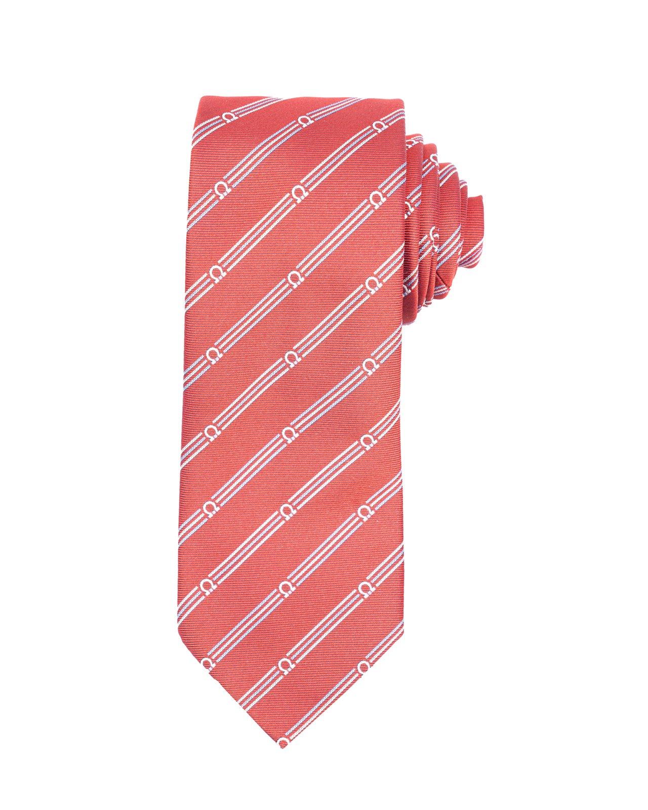 Shop Ferragamo Gancini Embroidered Tie In Red