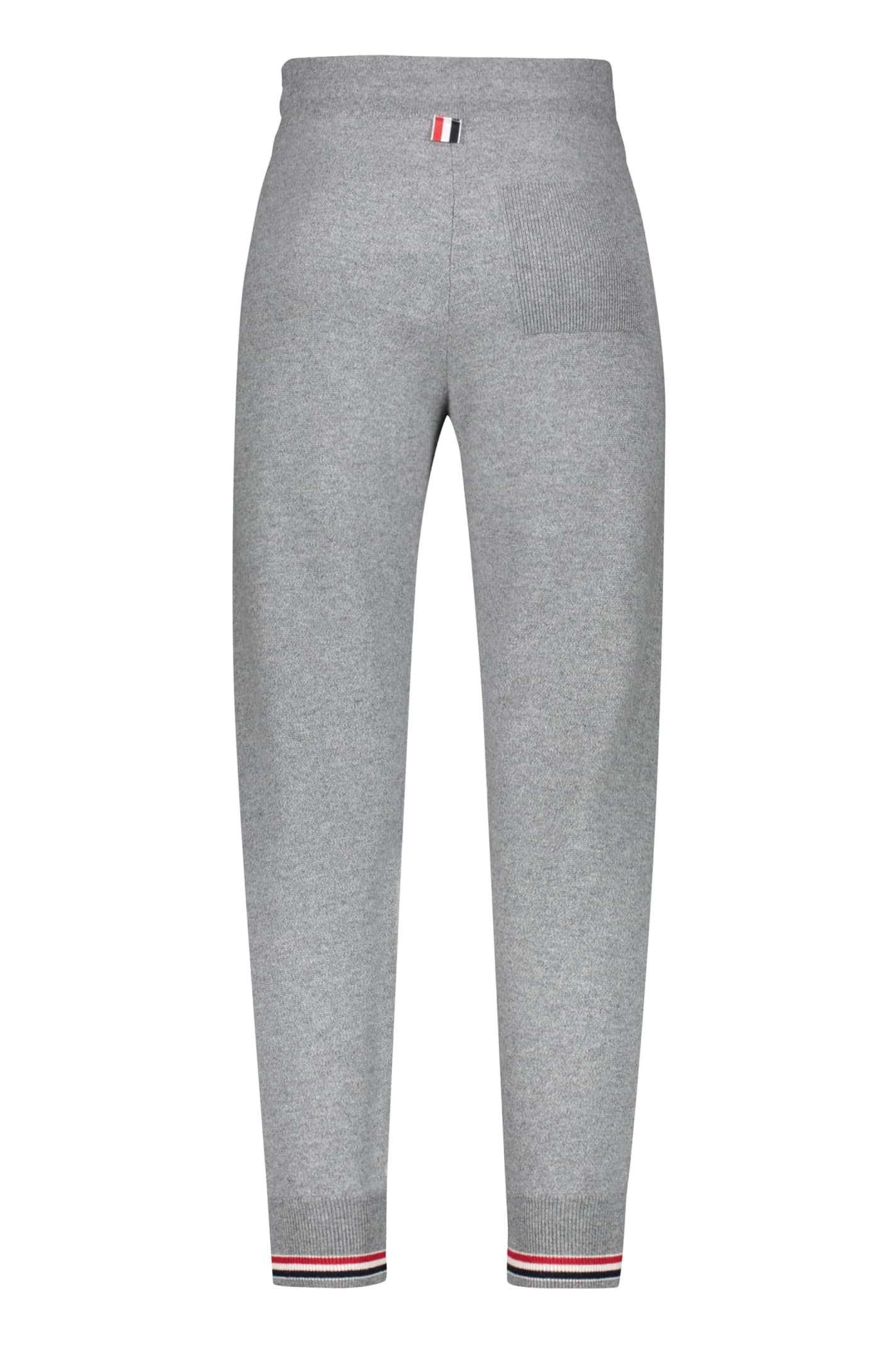 Thom Browne Cashmere Knitted Track Pants In Grey