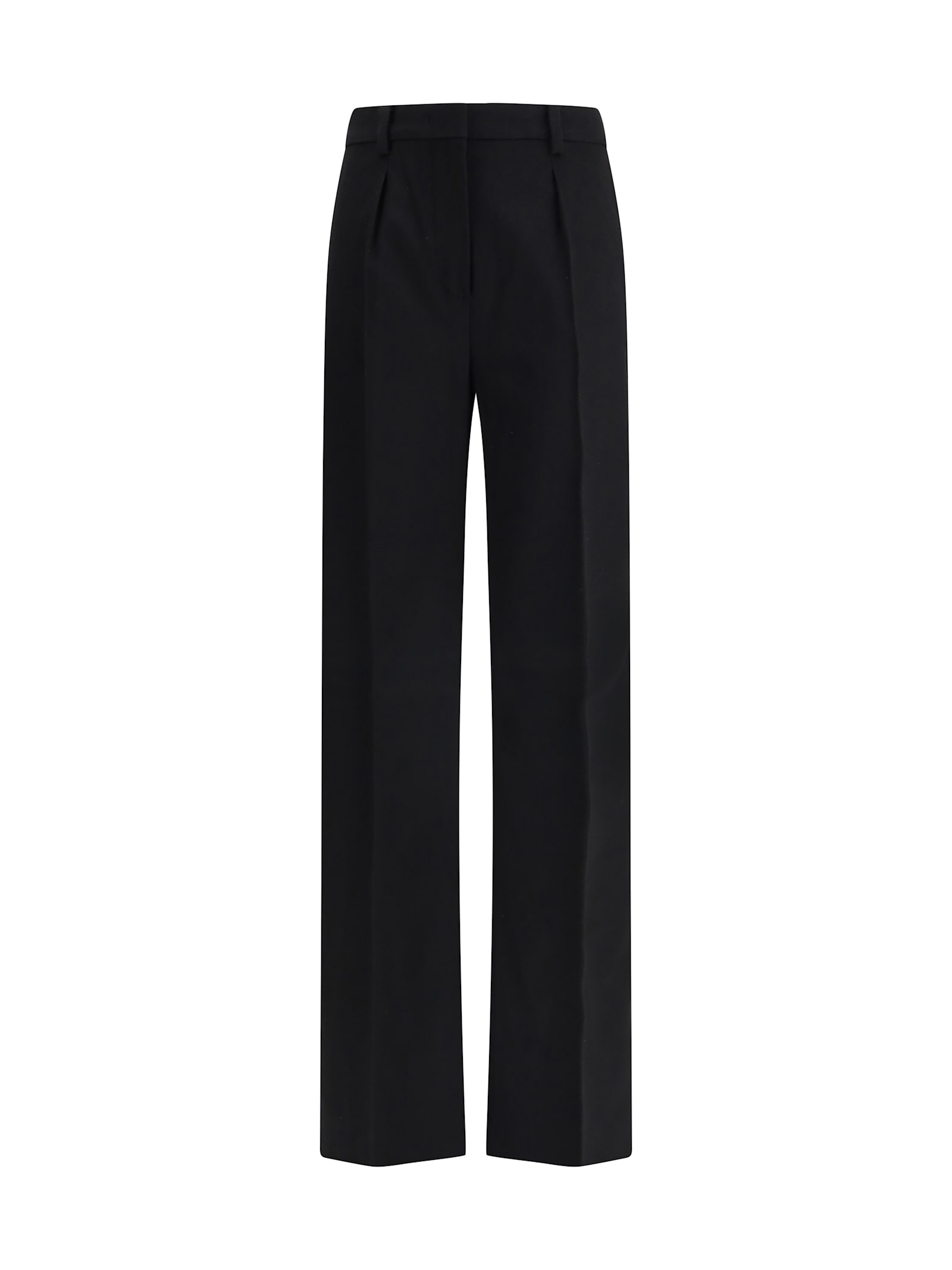 Max Mara Women Black Light Wool Fernet Straight Trousers In Black