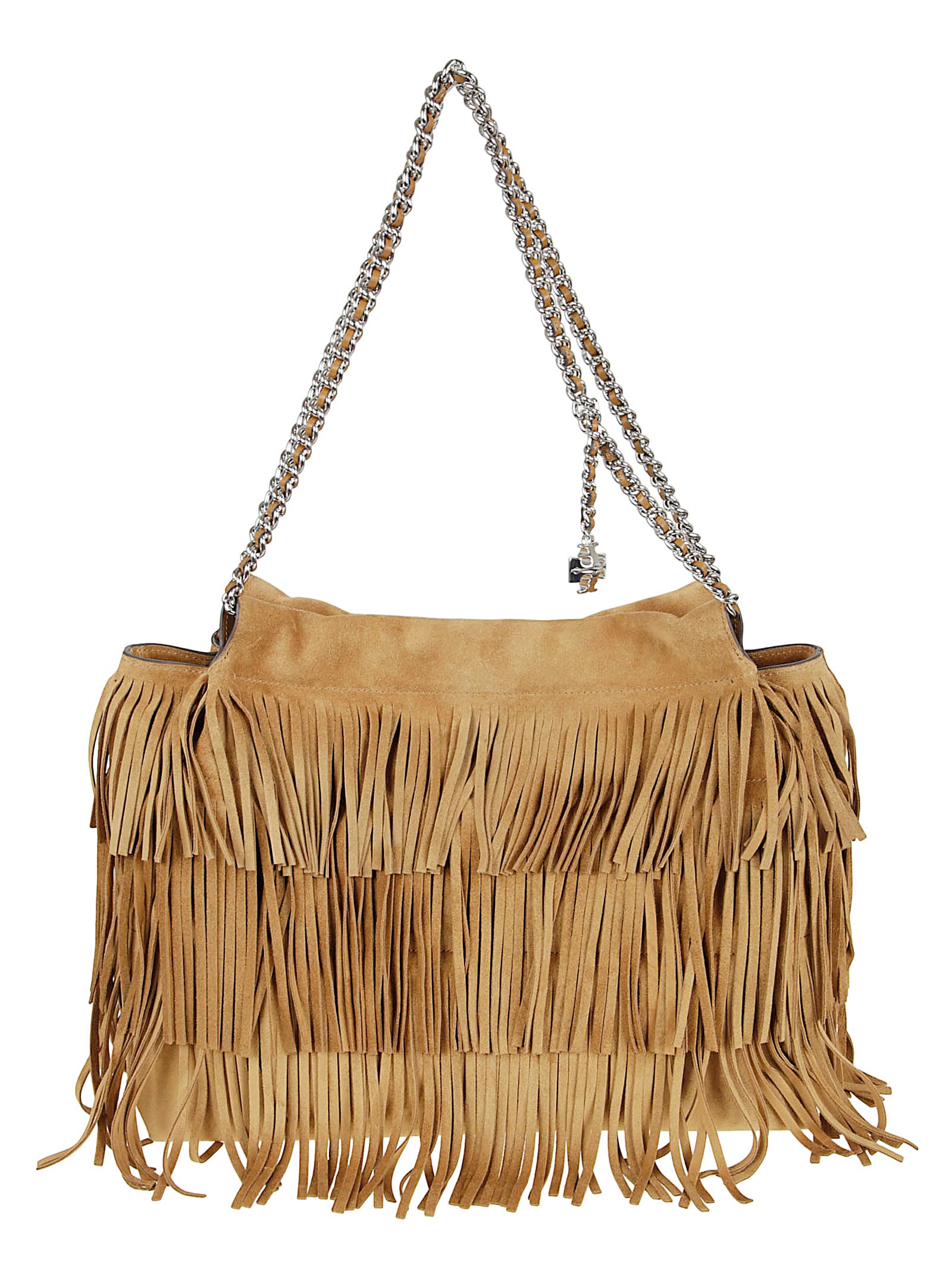 Tory Burch Hobo Bag With Chain And Fringe Straps