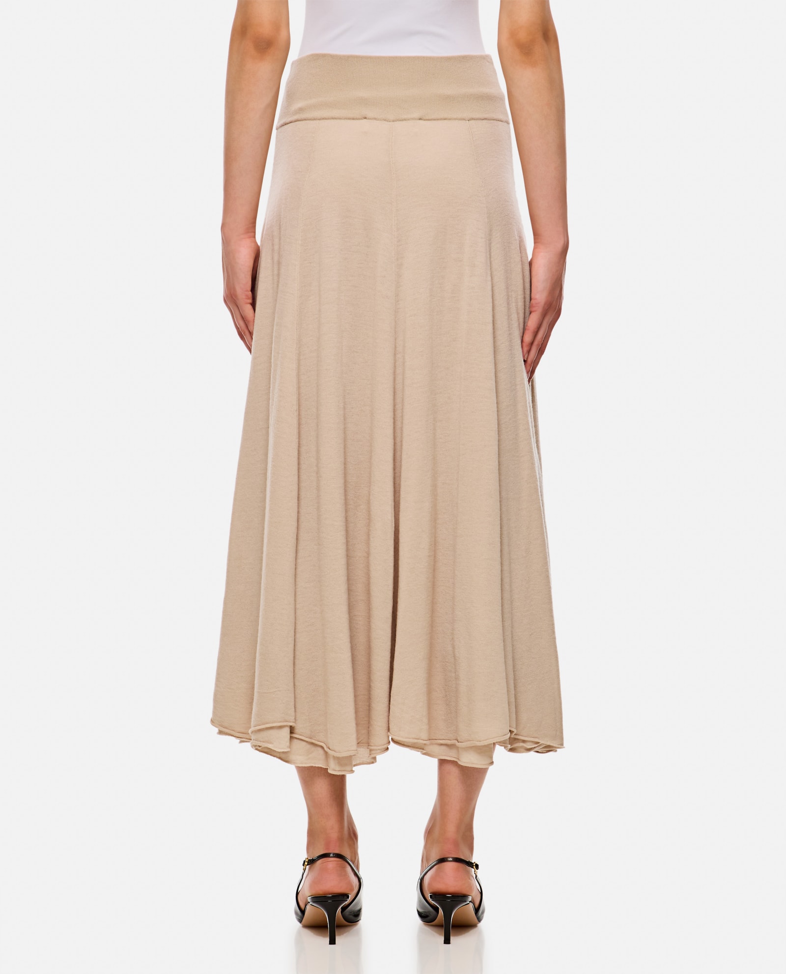 Shop Extreme Cashmere Spin Cashmere Skirt In Beige