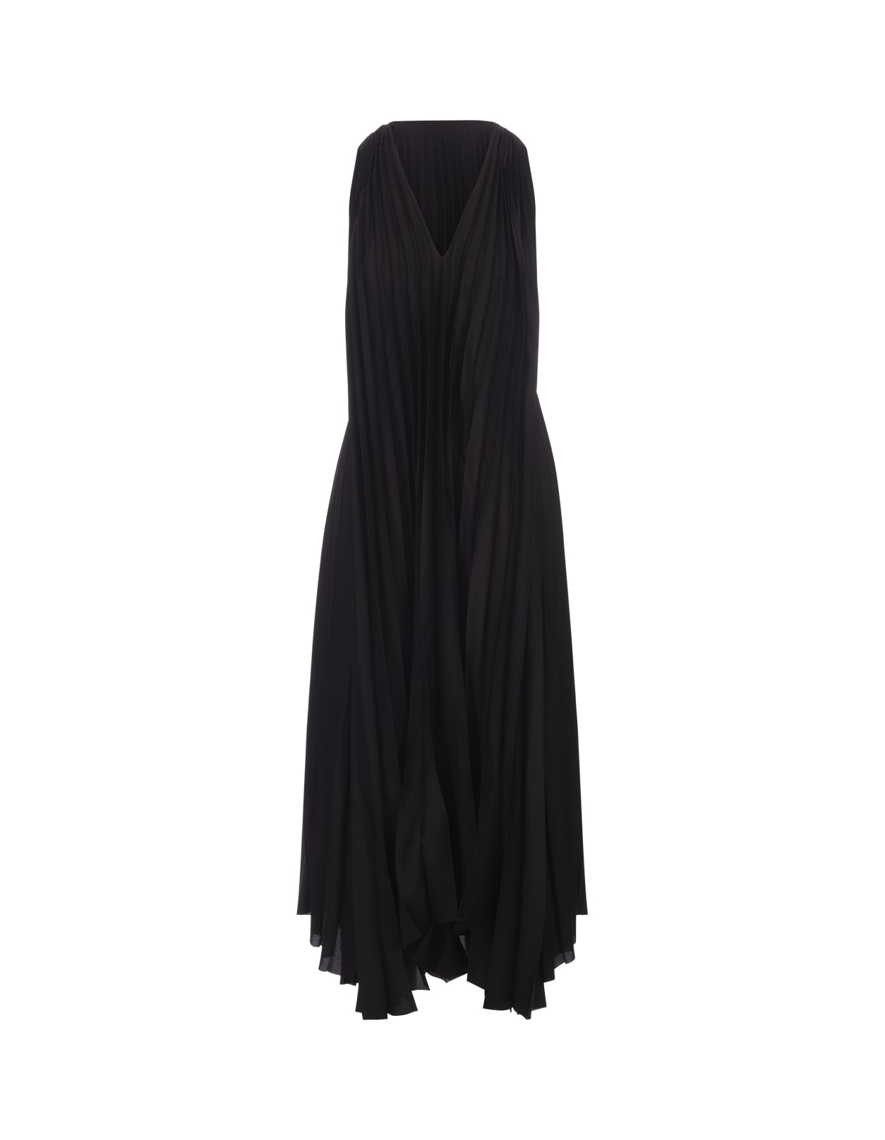 Fabiana Filippi Black Sleeveless Pleated Midi Dress