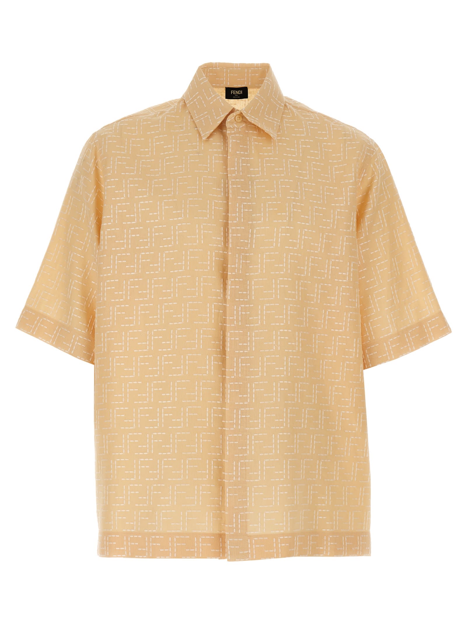 Fendi Ff Jacquard Shirt In White