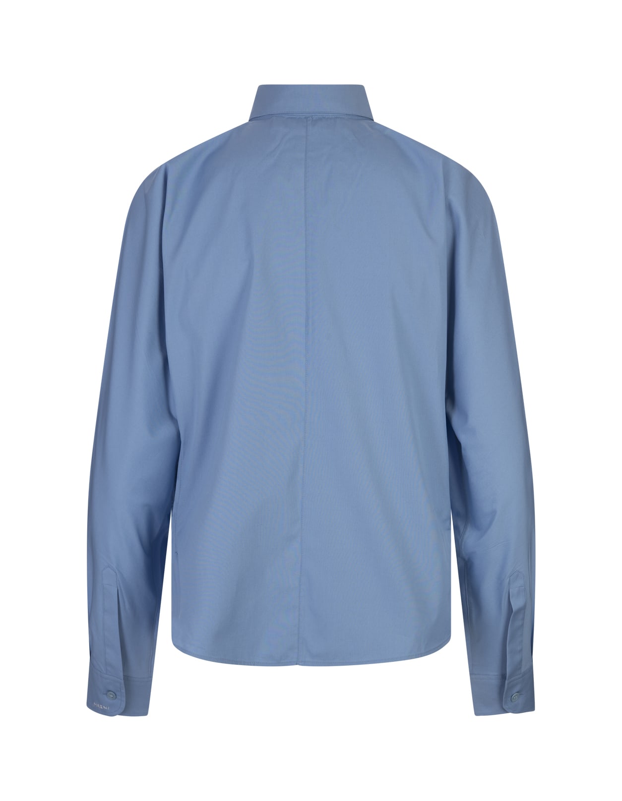 Shop Marni Light Blue Poplin Shirt