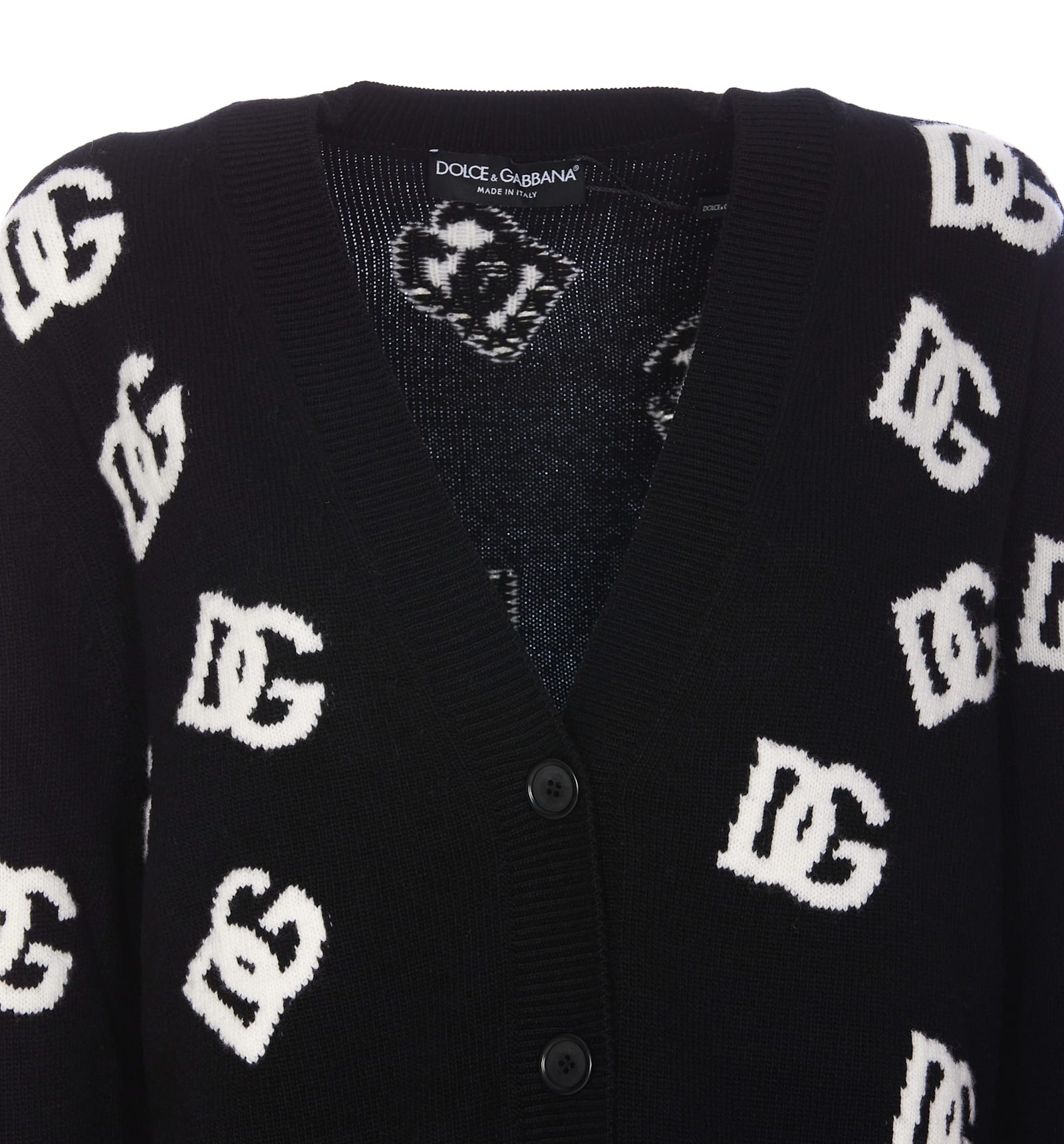 Shop Dolce & Gabbana Logo Cardigan In Black