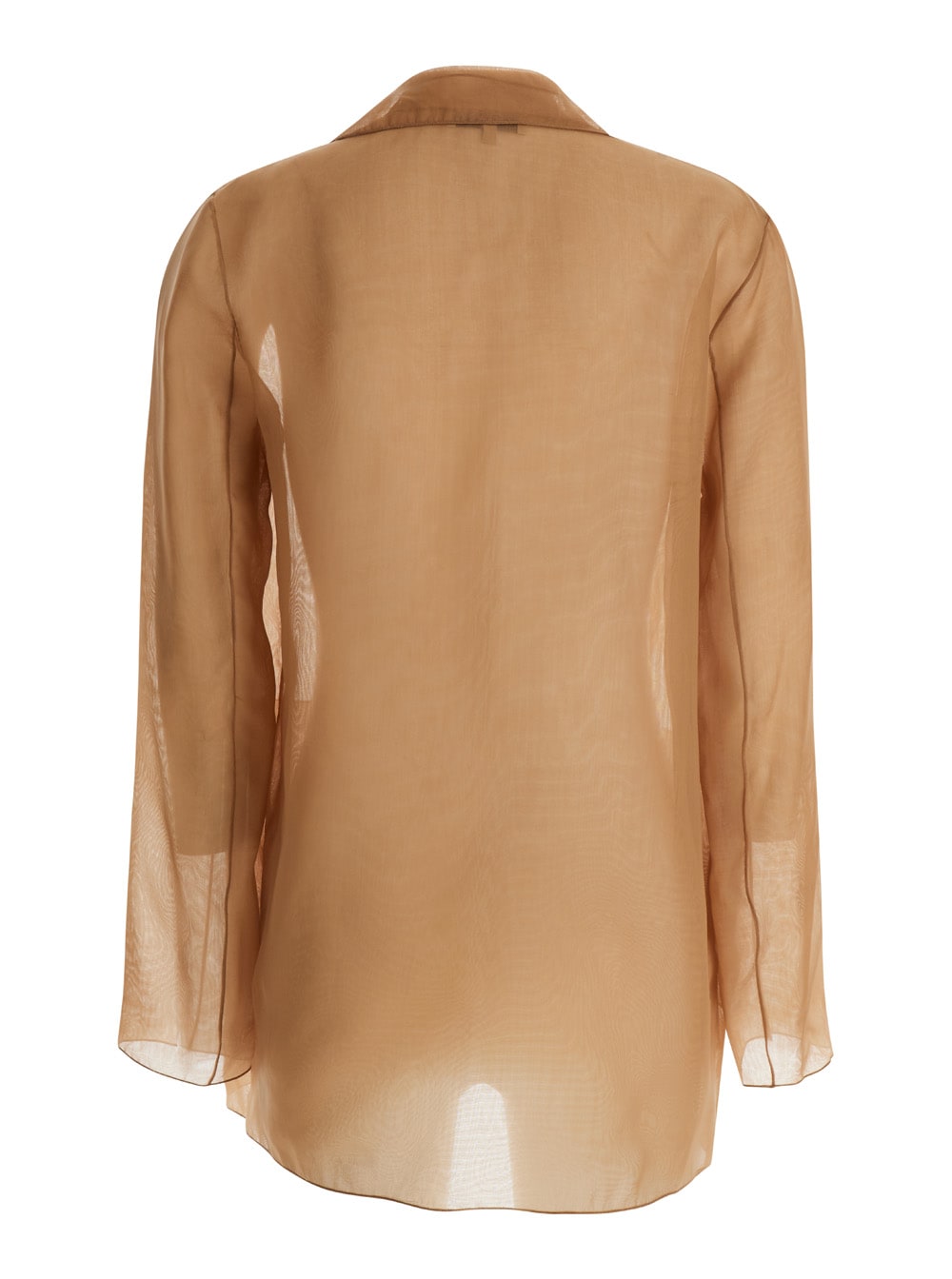 Shop Antonelli Light Brown Semi-transparent James Blazer In Silk Woman