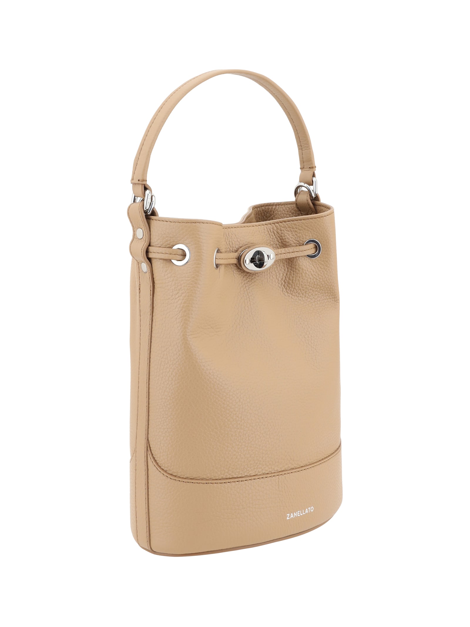 Zanellato Monda Twist-lock Bucket Bag In Brown Cantucci