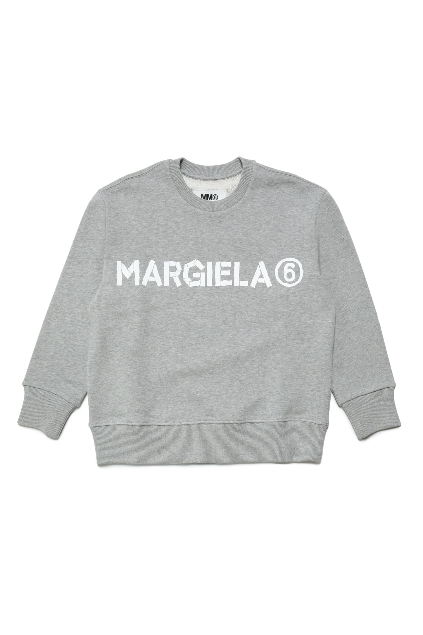 Maison Margiela Kids' Mm6s61u Sweat-shirt  Cotton M Nge Ccrew-neck Sweatshirt With Logo In Grey