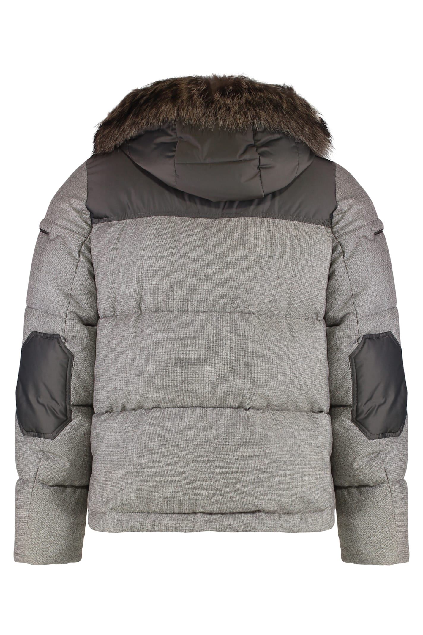 Moorer Odisseo Hooded Short Down Jacket In Gray