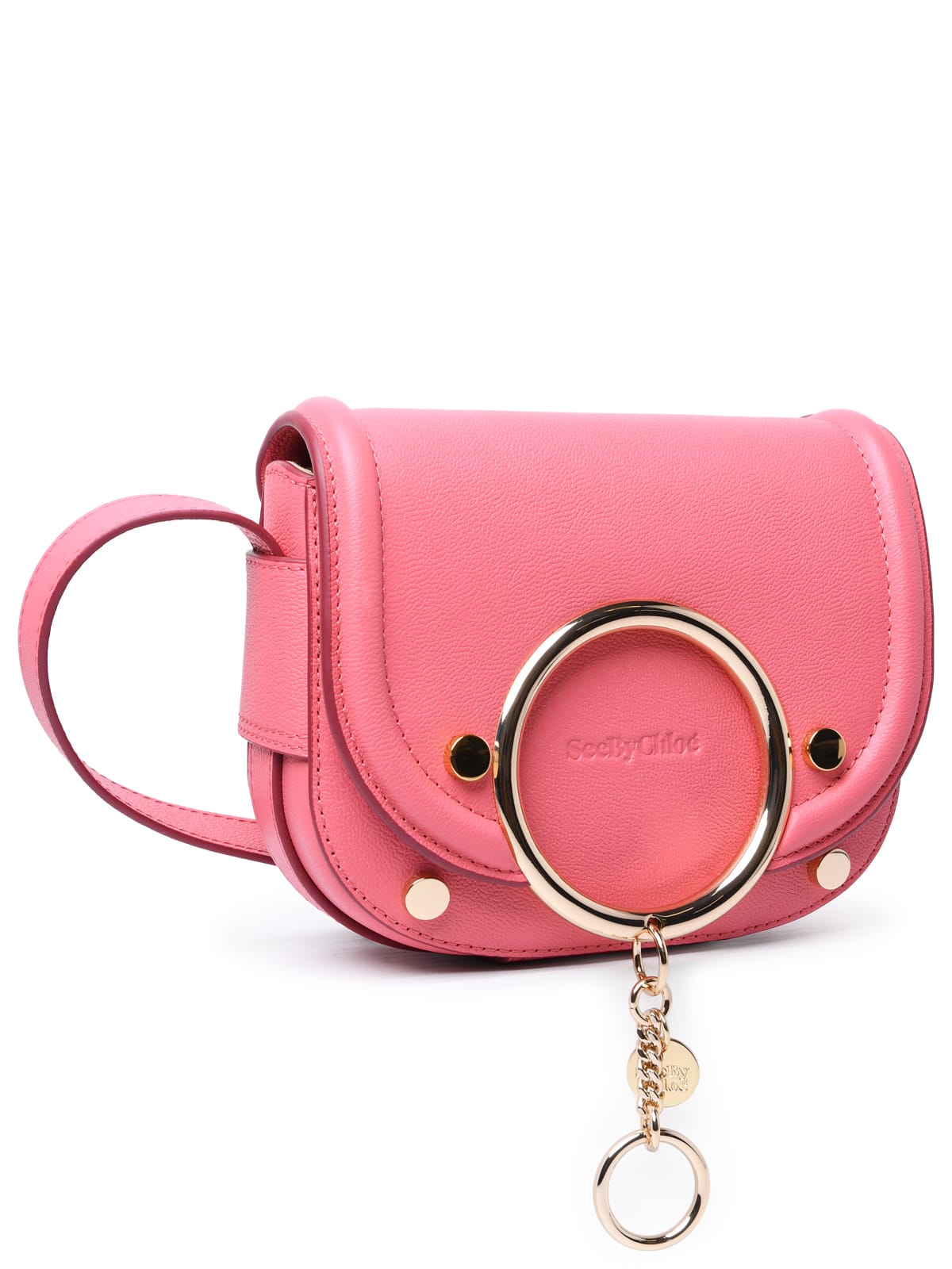 Shop See By Chloé Mara Small Pink Cowhide Crossbody Bag In Fucsia