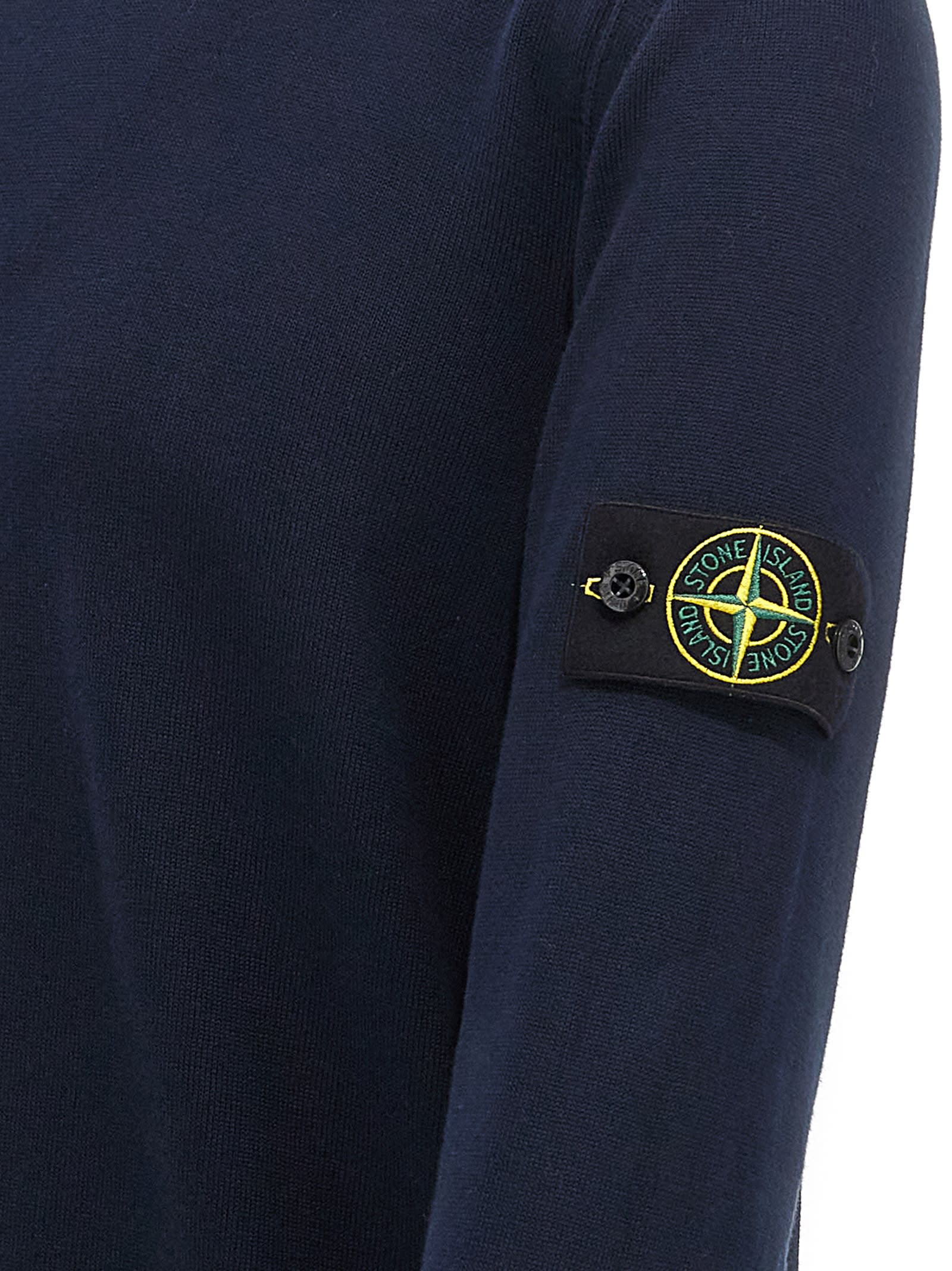 Stone Island Light Rws Pure Wool Sweater In Blue