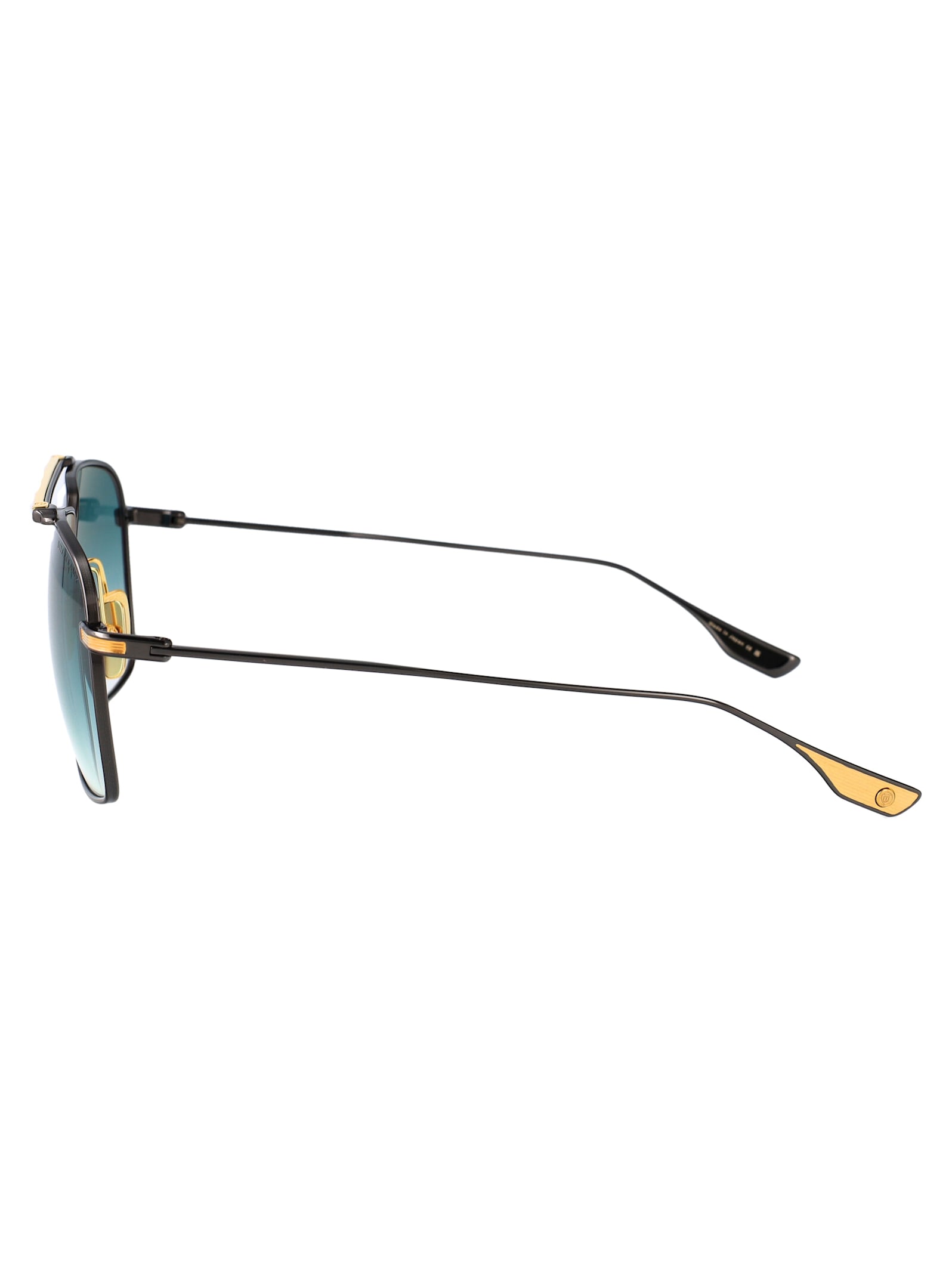 Dita Alkamx Sunglasses In Black Rhodium - Yellow Gold W Dark Tourquoise To Clear Gradient
