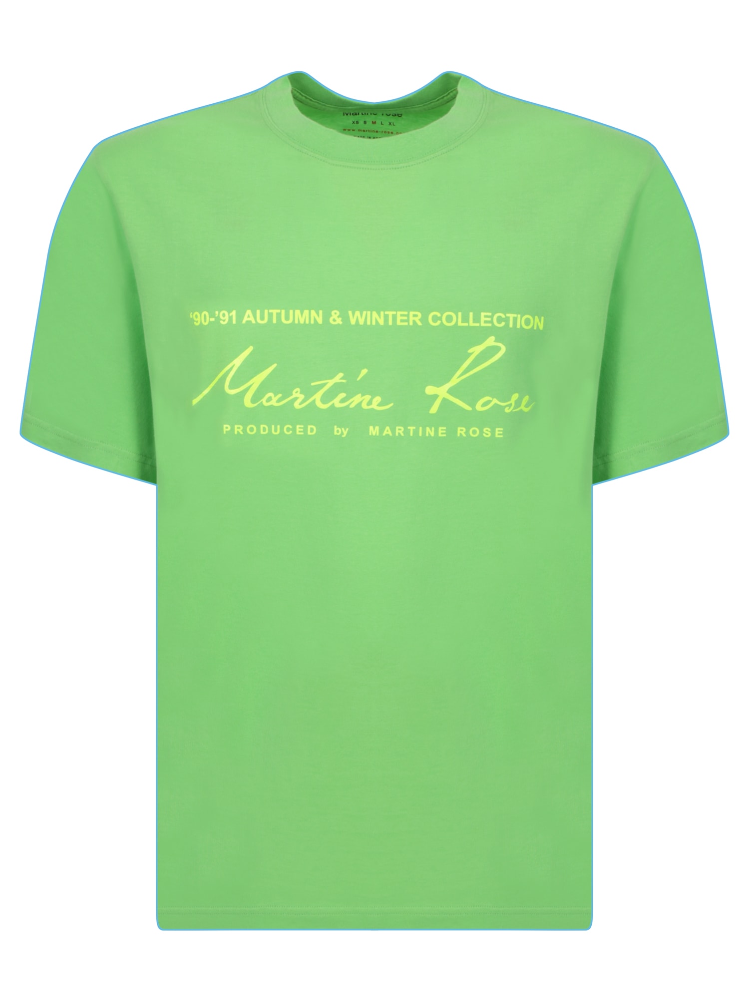 Shop Martine Rose Front Logo Lime Green T-shirt