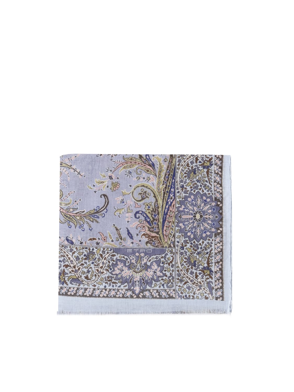 Shop Etro Paisley Scarf In Cashmere Blend In Blue