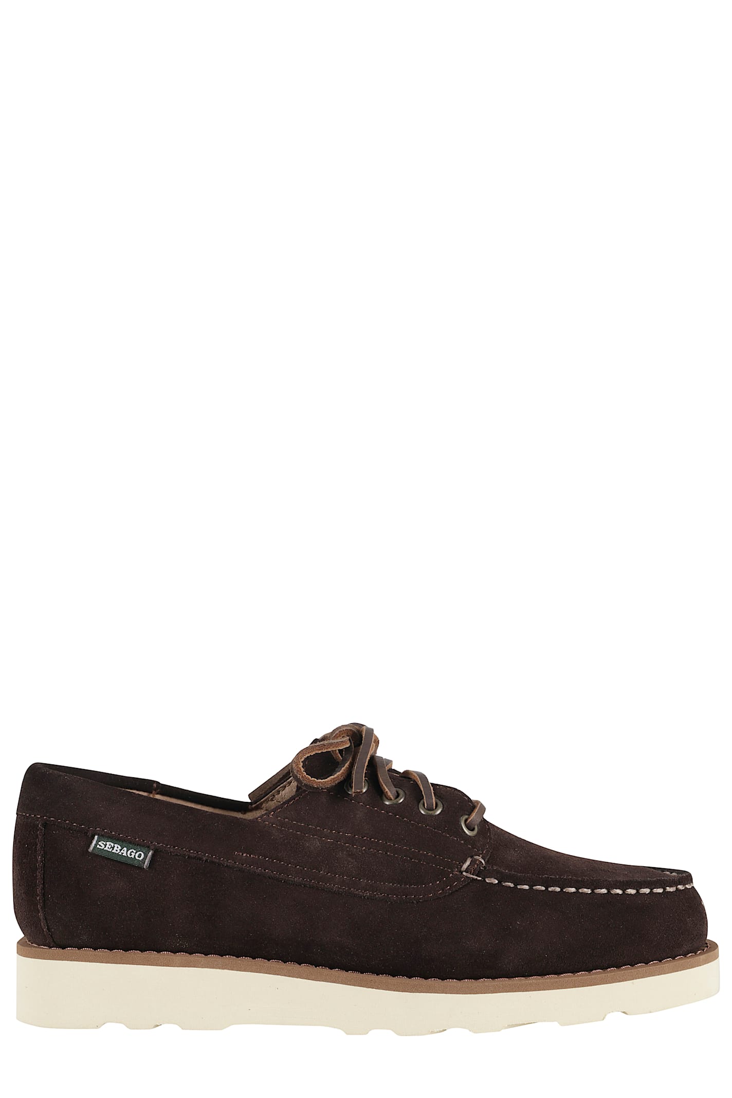 Sebago Brogues With Contrast Stitching And Round Toe In Burgundy
