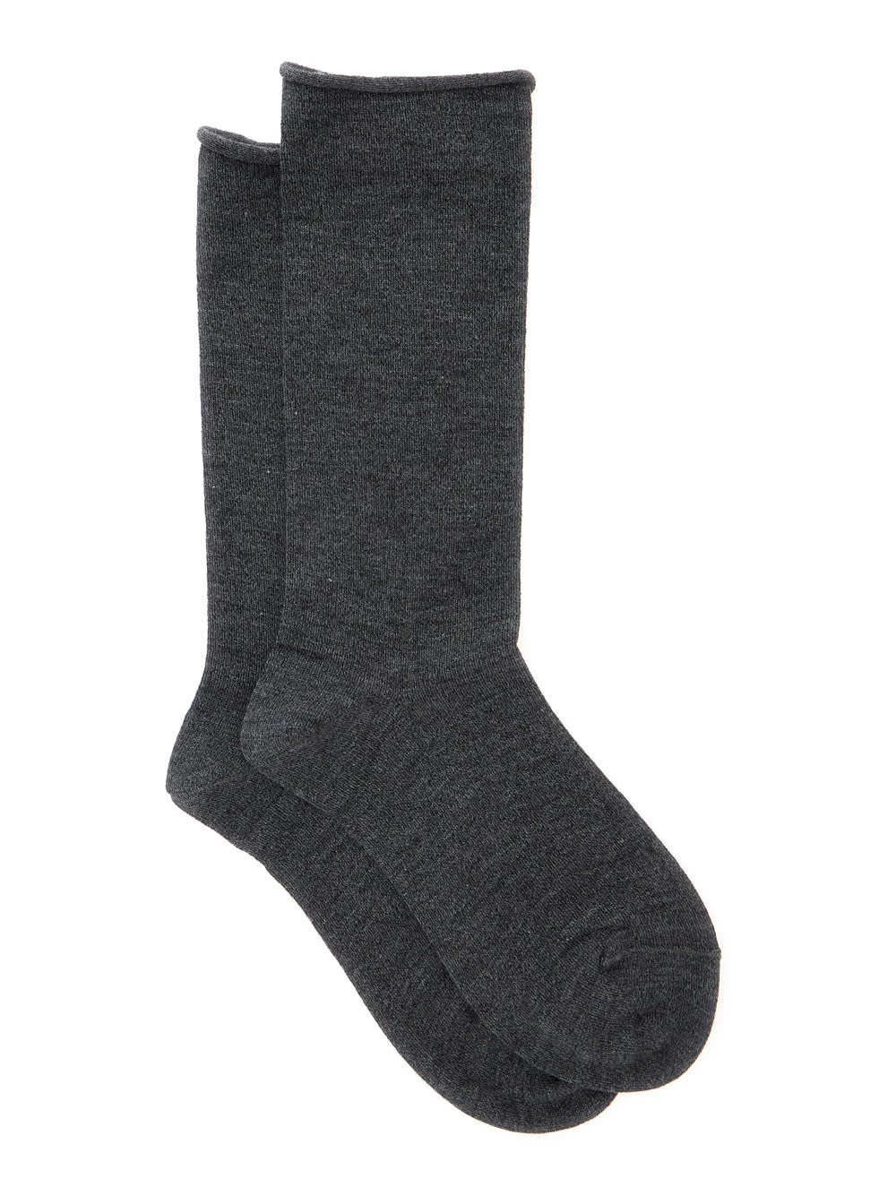 Shop Brunello Cucinelli Grey High Socks In Cashmere Woman