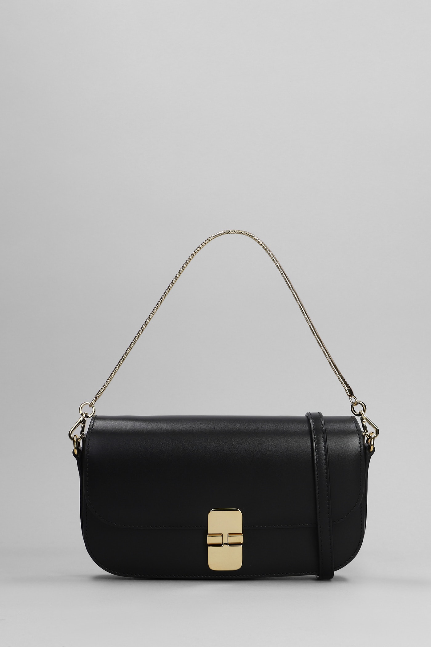 Shop Apc Clutch Grace Shoulder Bag In Black Leather