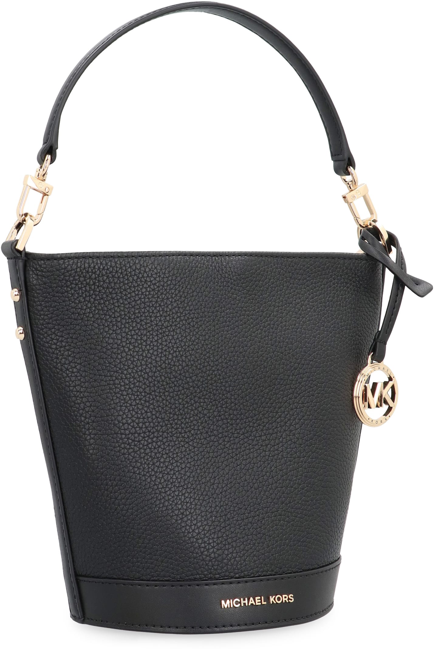 Shop Michael Michael Kors Townsend Leather Bucket Bag In Black