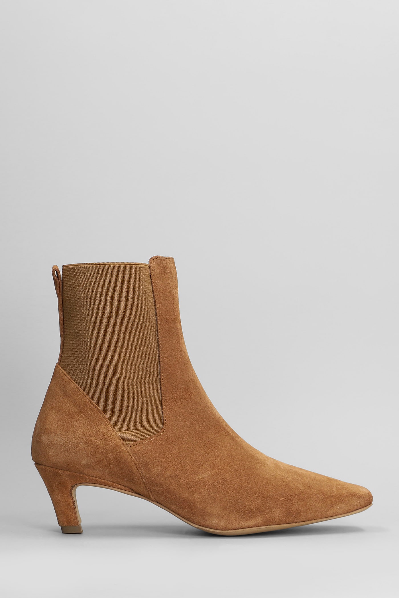 Susan High Heels Ankle Boots In Leather Color Suede