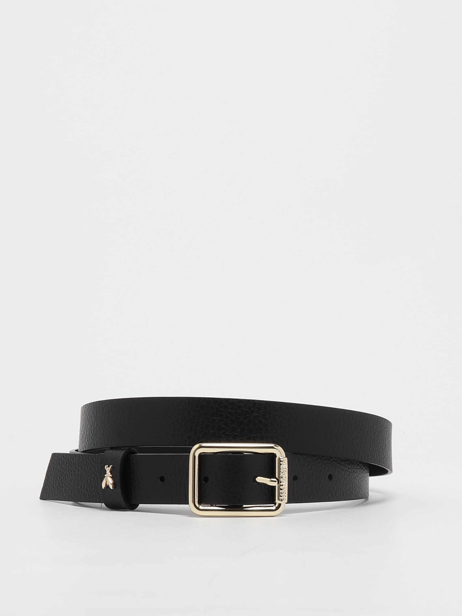 Shop Patrizia Pepe Leather Belt In Nero-oro