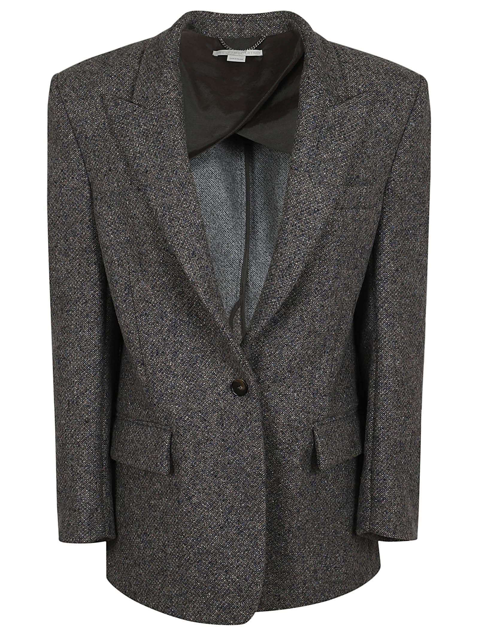 Shop Stella Mccartney Oversized Blazer Unlined In Concrete