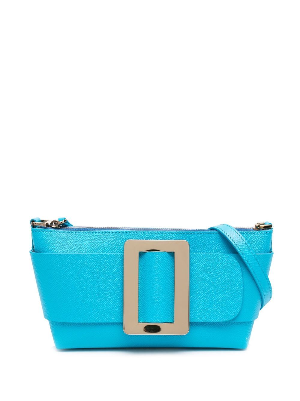 Boyy Buckle Pouchette Leather Handbag In Blue