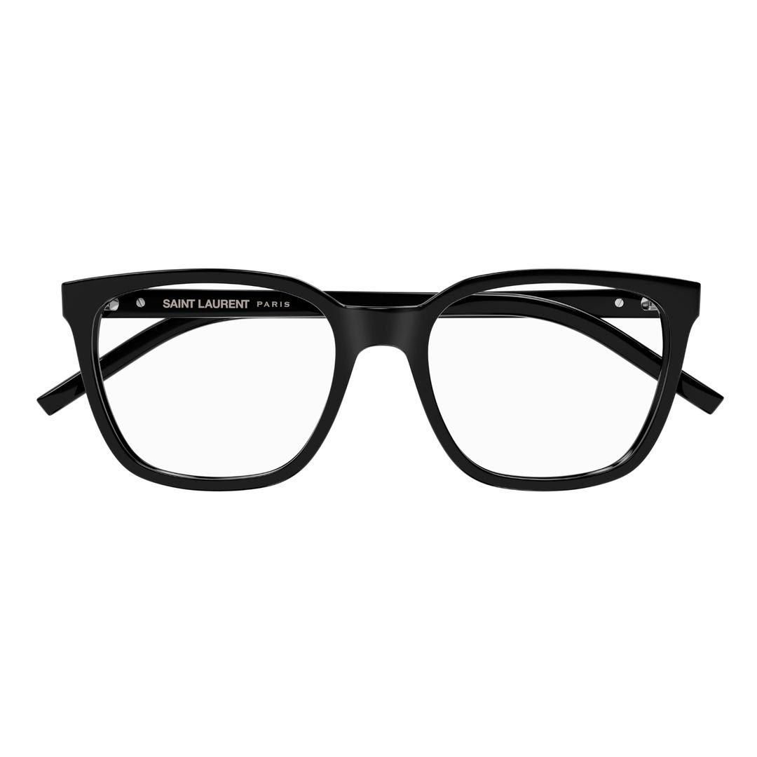 Shop Saint Laurent Square Frame Glasses In 001 Black Black Transpare