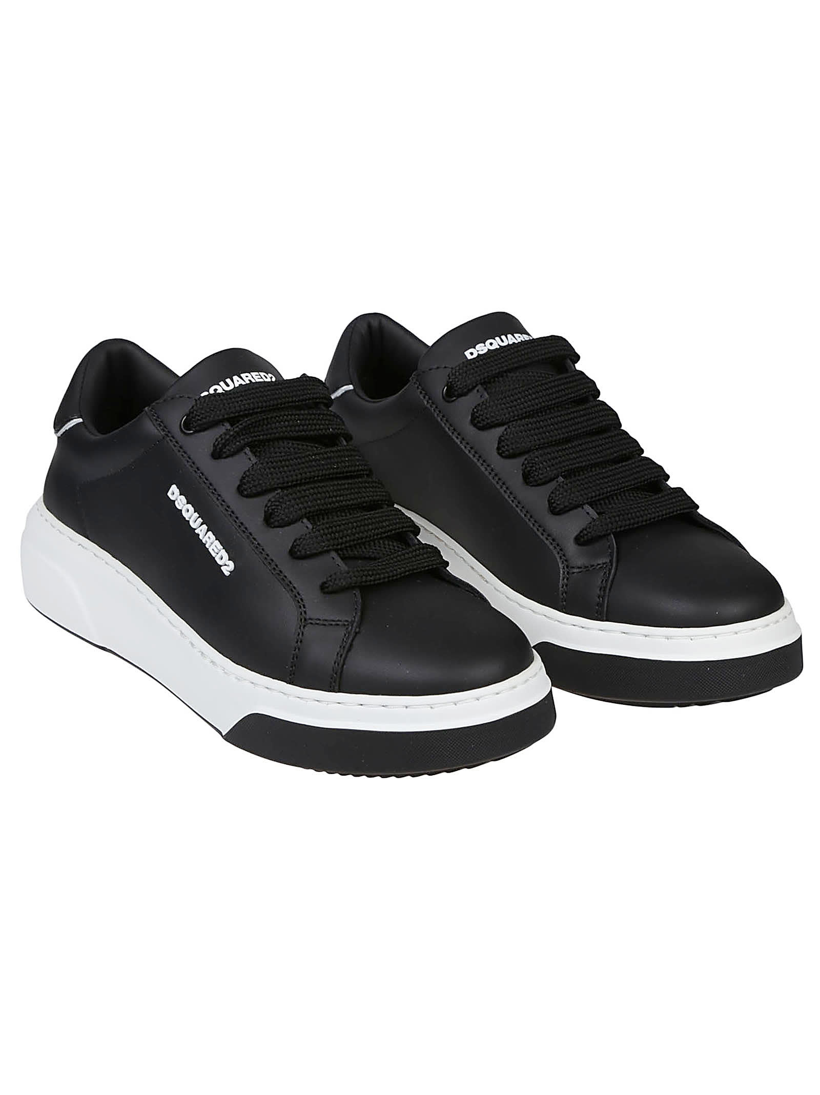 Shop Dsquared2 Bumper Lace-up Low Top Sneakers In Nero/nero