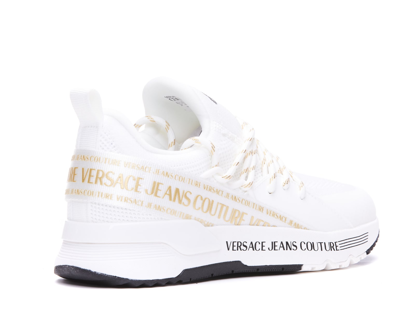Versace Jeans Couture Shoes Fondo Dynamic Dis. Sa8 Knit+gummy+coated In White Gold