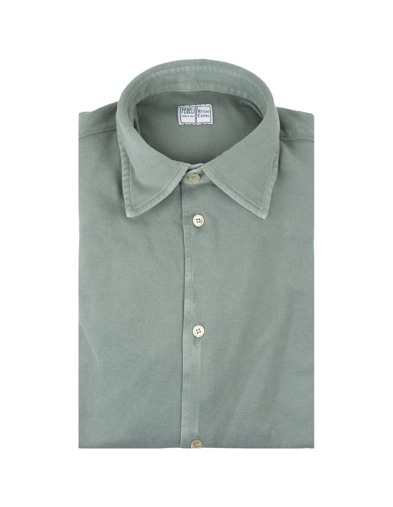 Shop Fedeli Teorema Light Piquet Shirt In Green