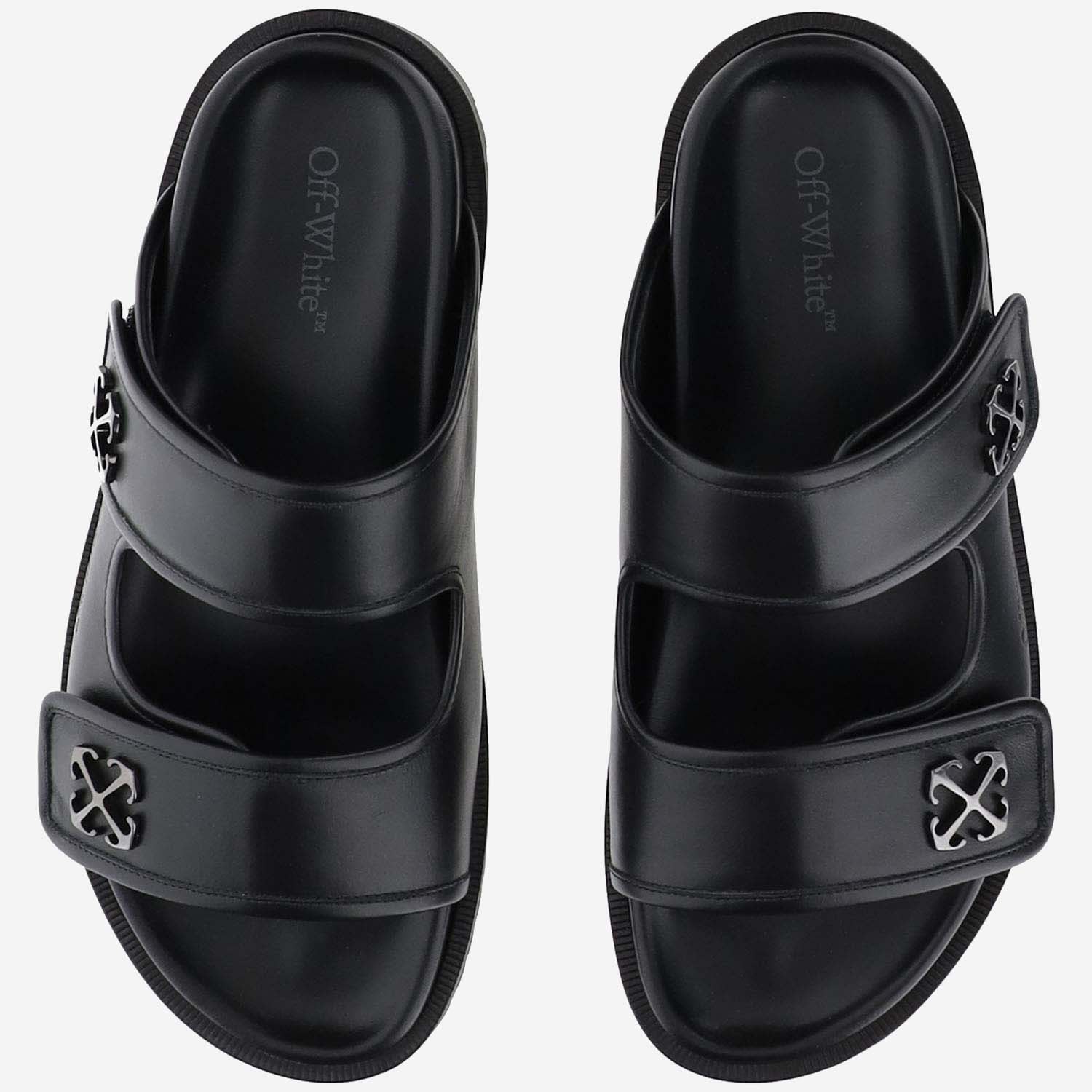 Shop Off-white Sandals Slip On Off White In Black