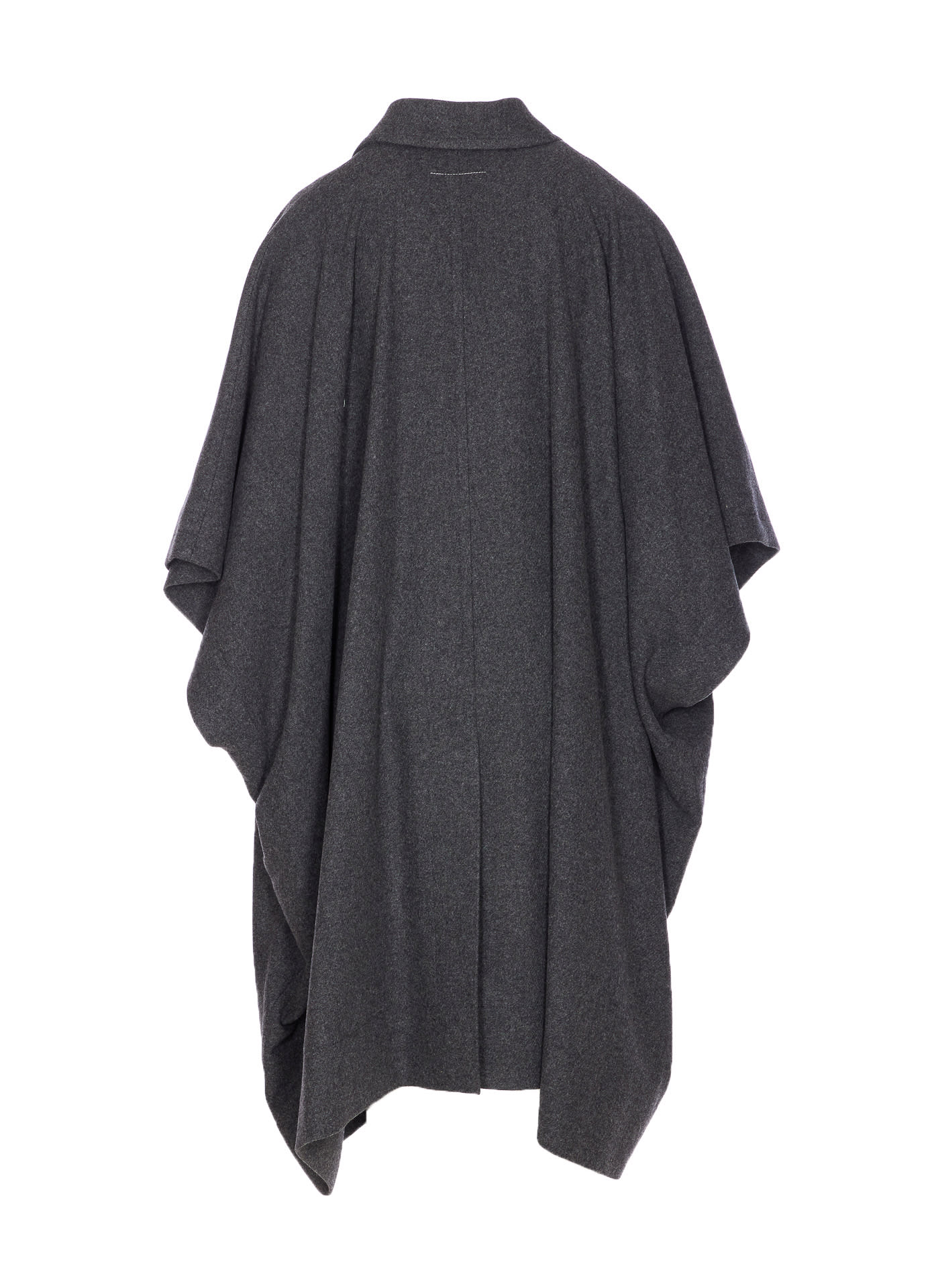 Mm6 Maison Margiela Grey Coat With Wool Trim In Gray