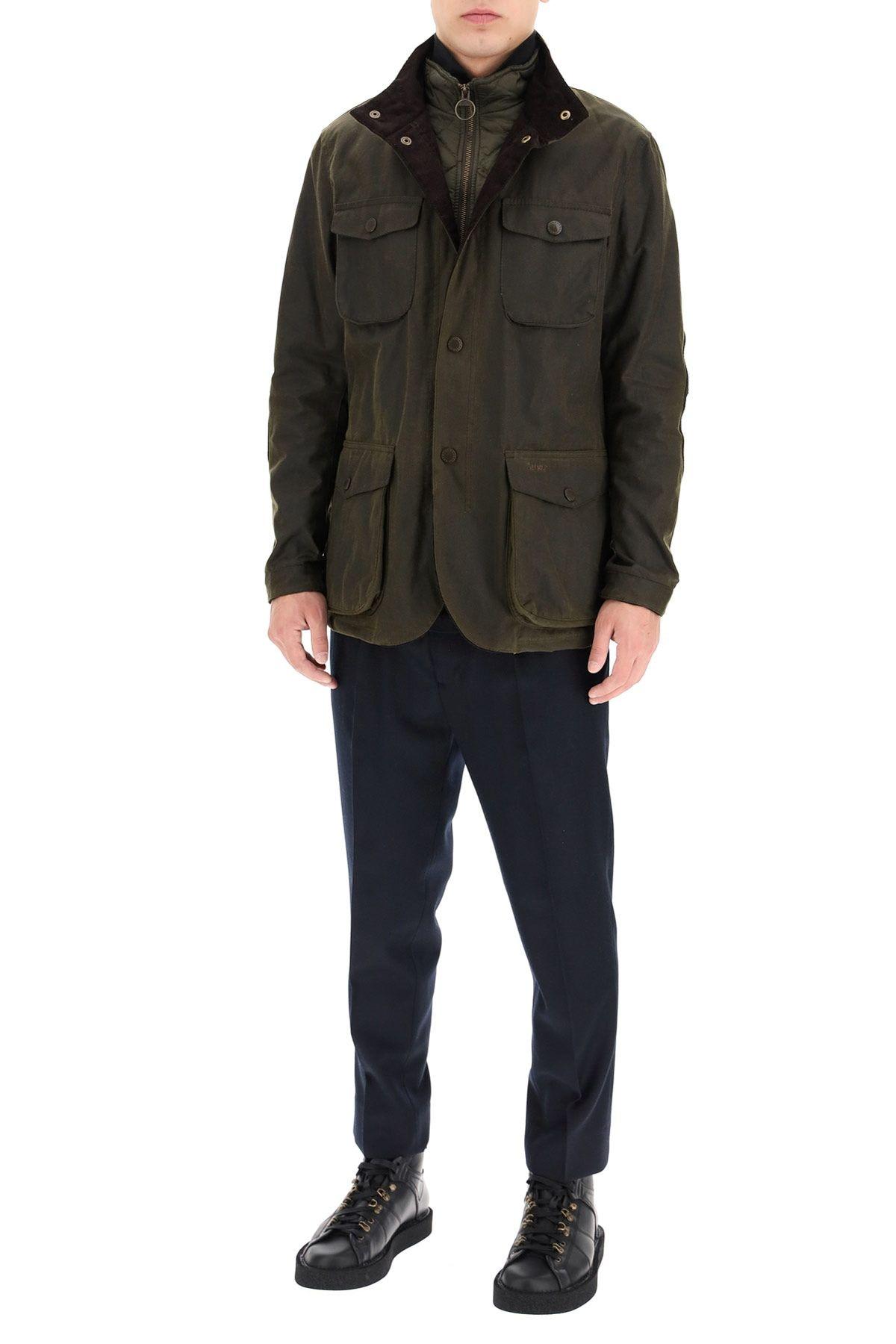 Shop Barbour Ogston Jacket In Coated Cotton In Olive