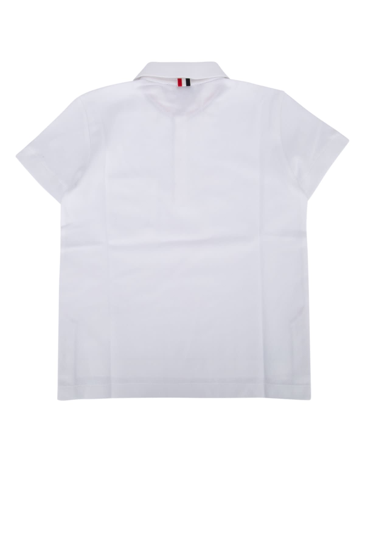 Thom Browne Kids' Polo In White