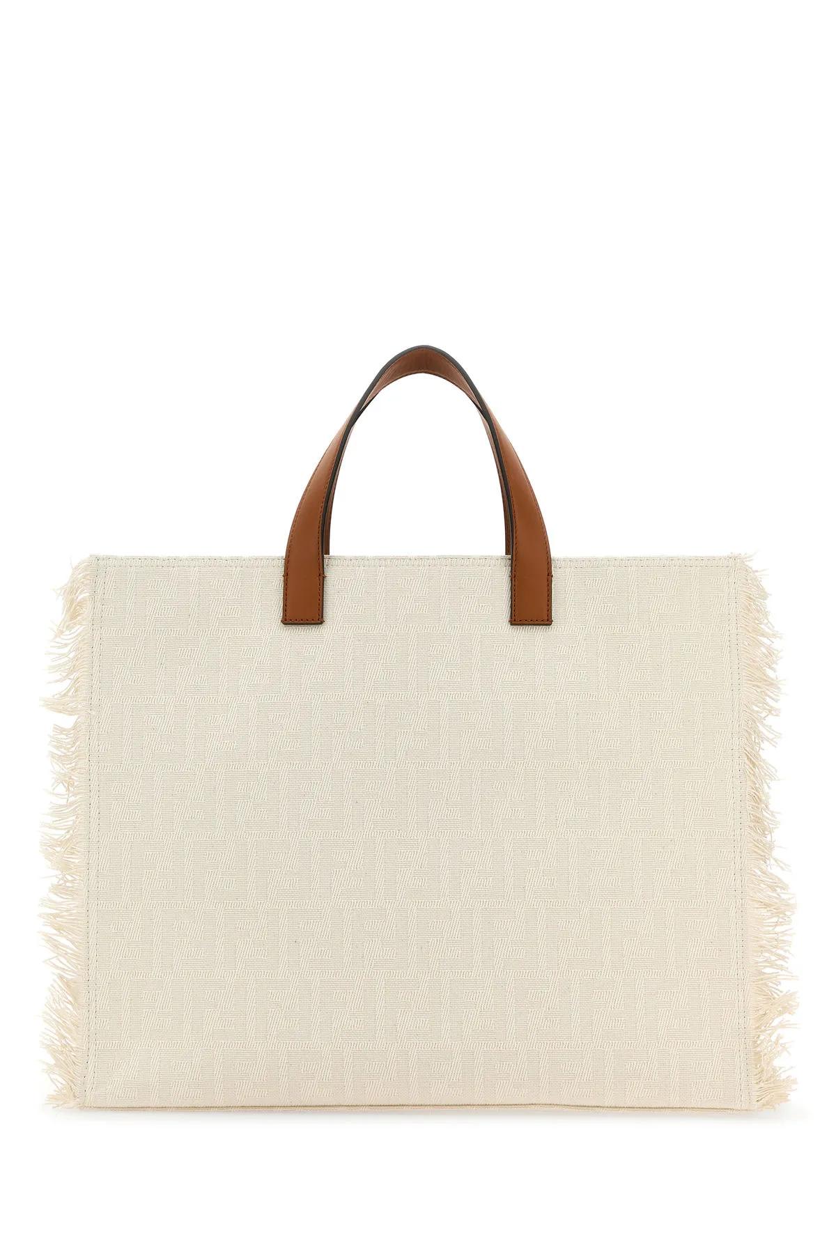 Shop Fendi Embroidered Jacquard Shopping Bag