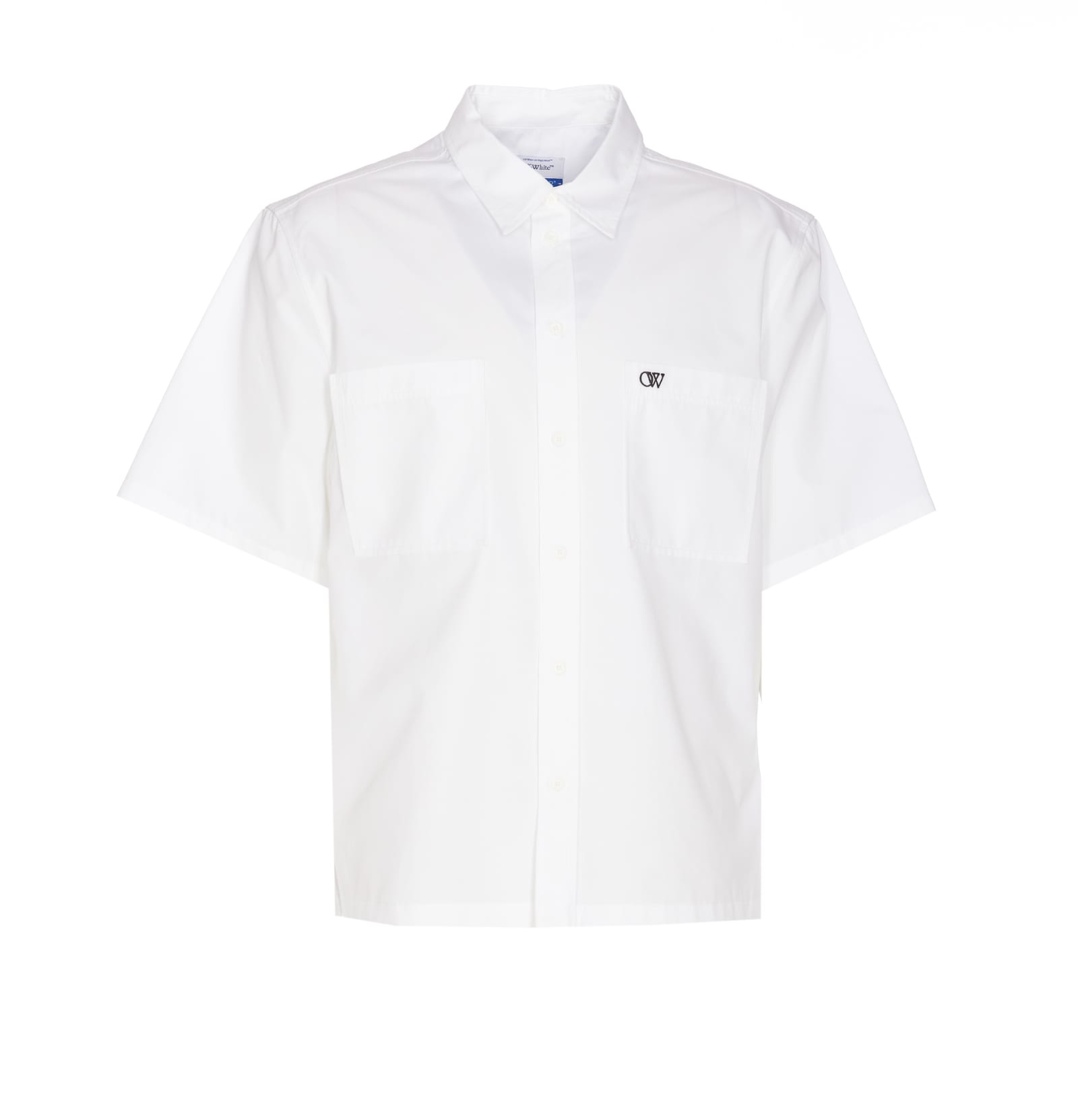 Shop Off-white Ow Logo Summer Shirt In Bianco/nero