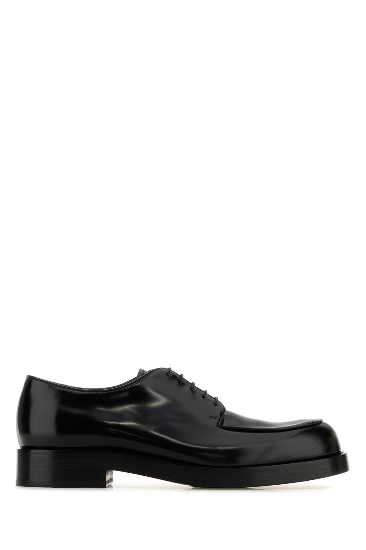 Black Leather Lace-up Shoes