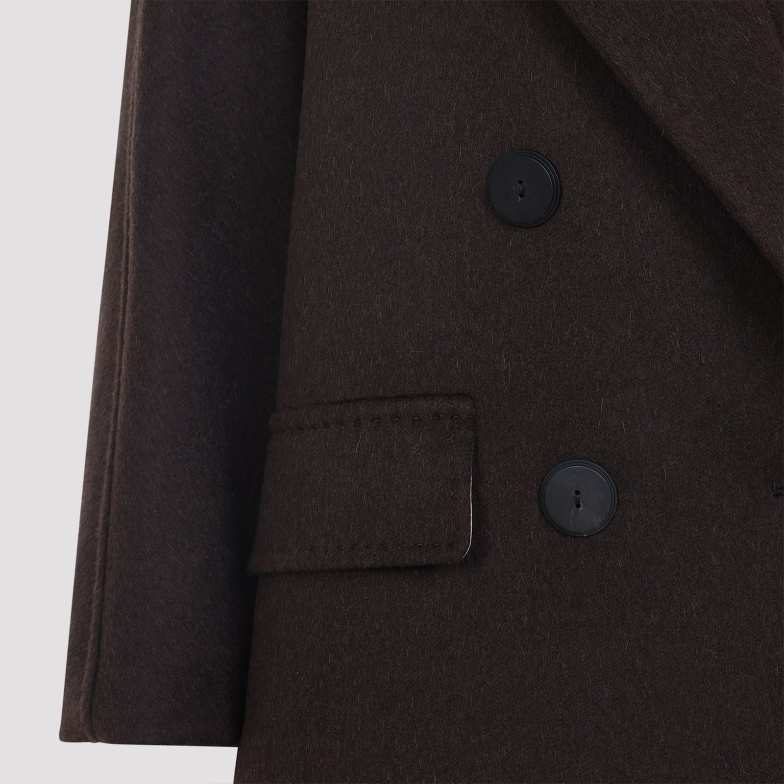 Max Mara Oversized Double Breasted Cashmere Coat In Brown