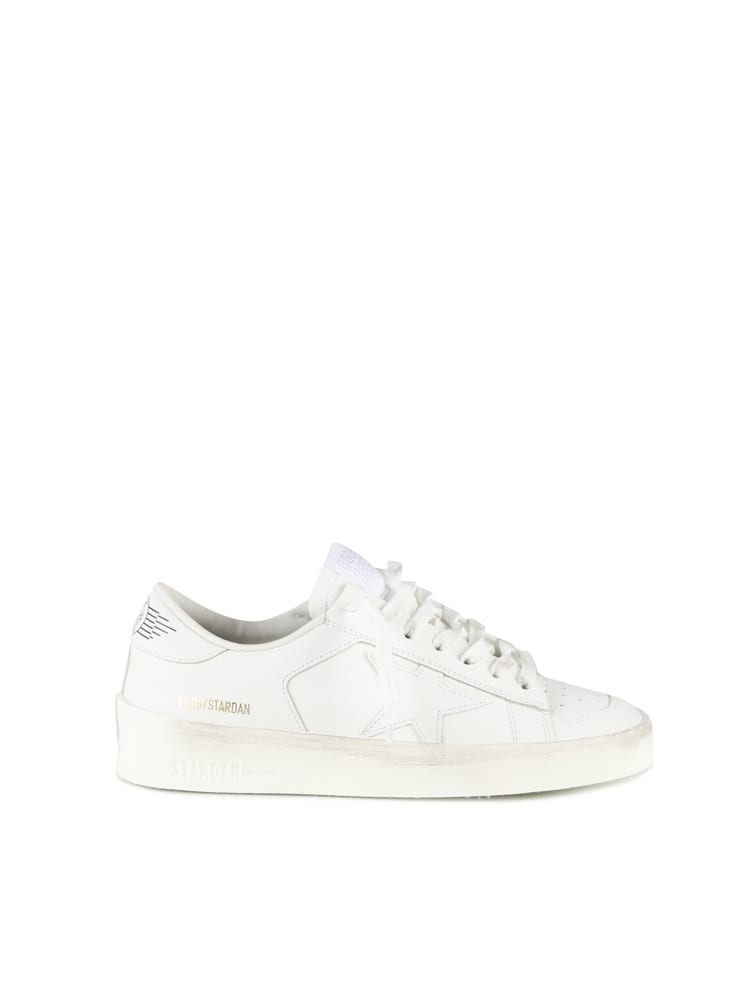 Shop Golden Goose Stardan Sneakers In Total White Leather