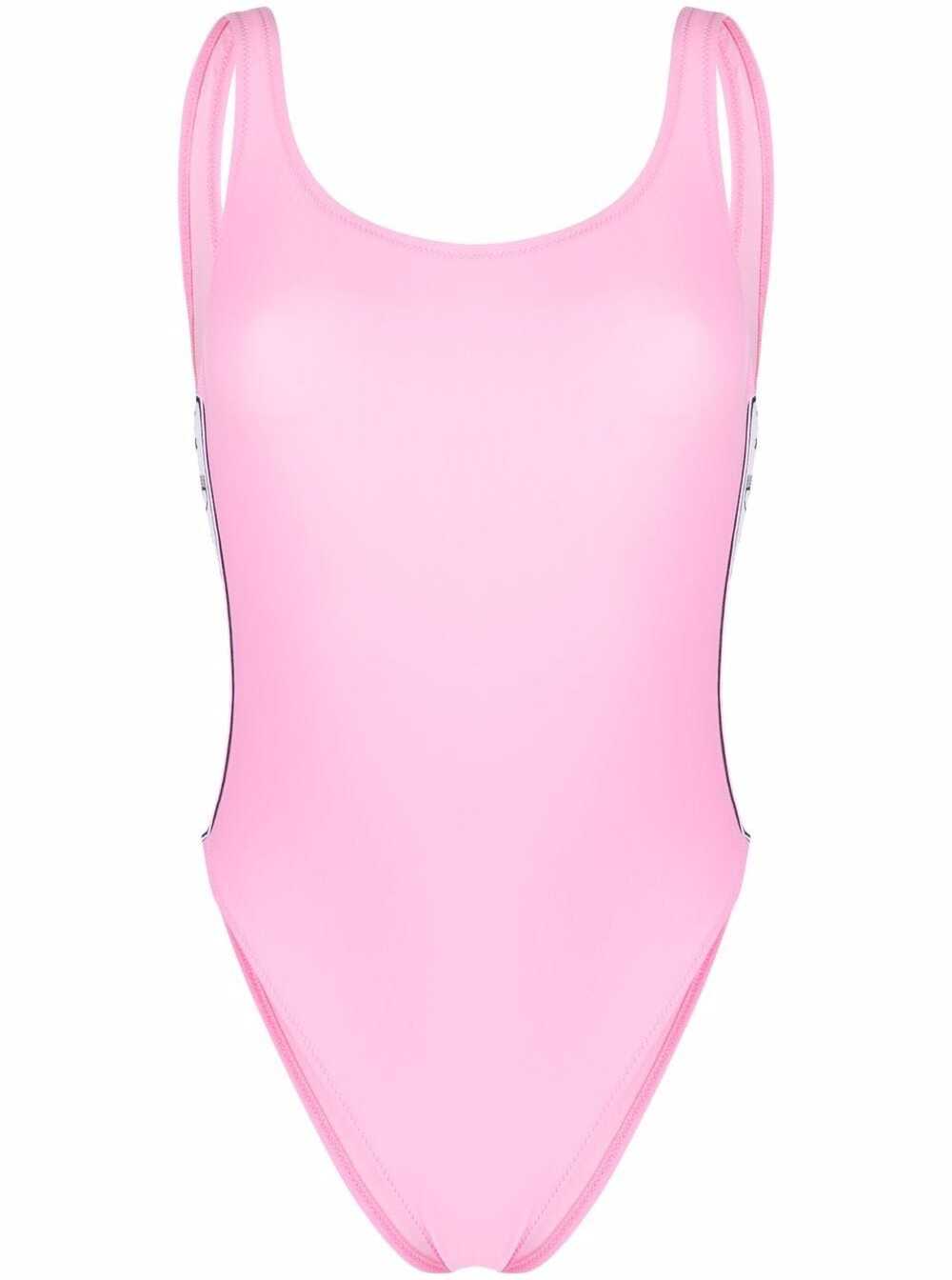 Chiara Ferragni Womans One-piece Pink Stretch Fabric Swimsuit With Logo