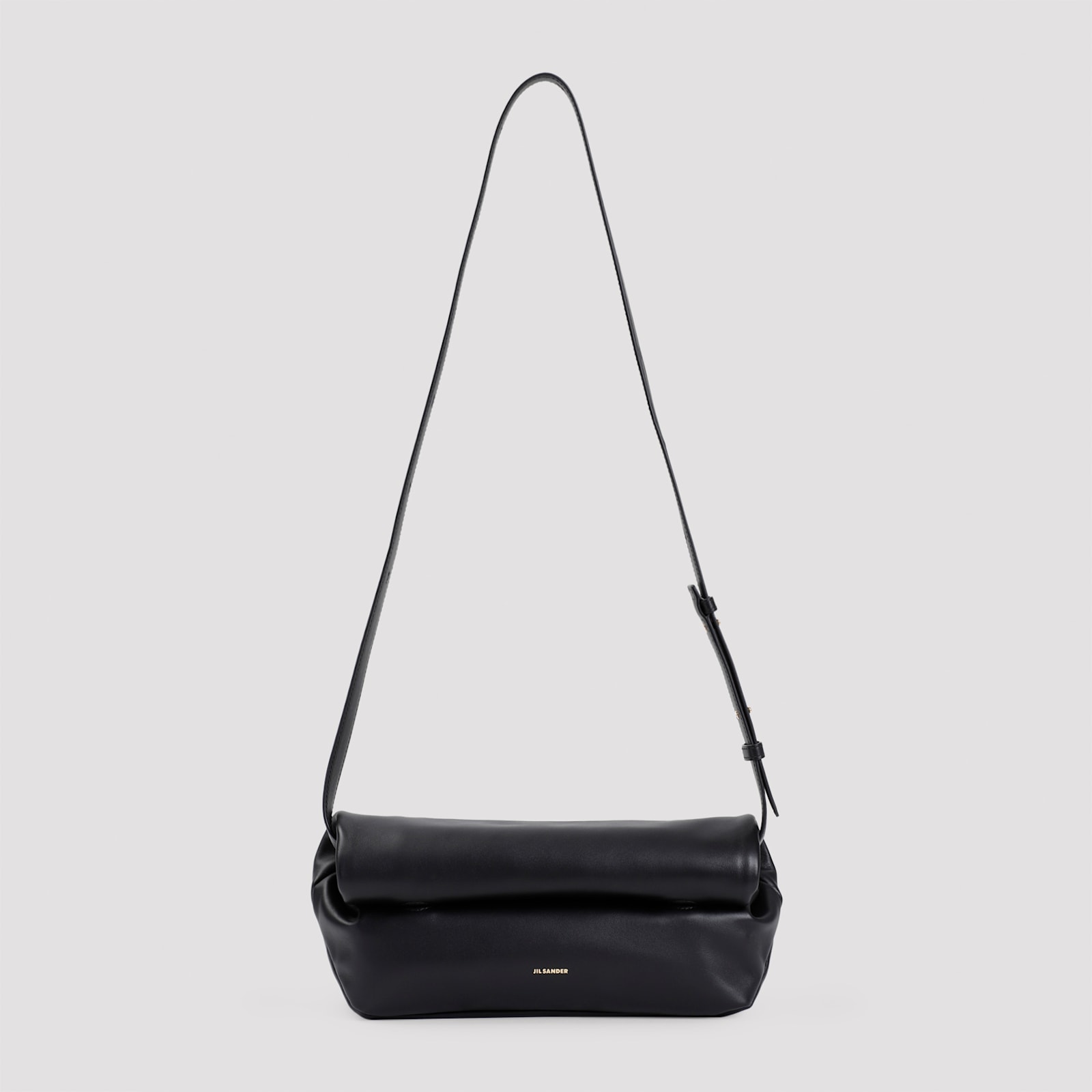 Shop Jil Sander Rollup Small Shoulder Bag In Black