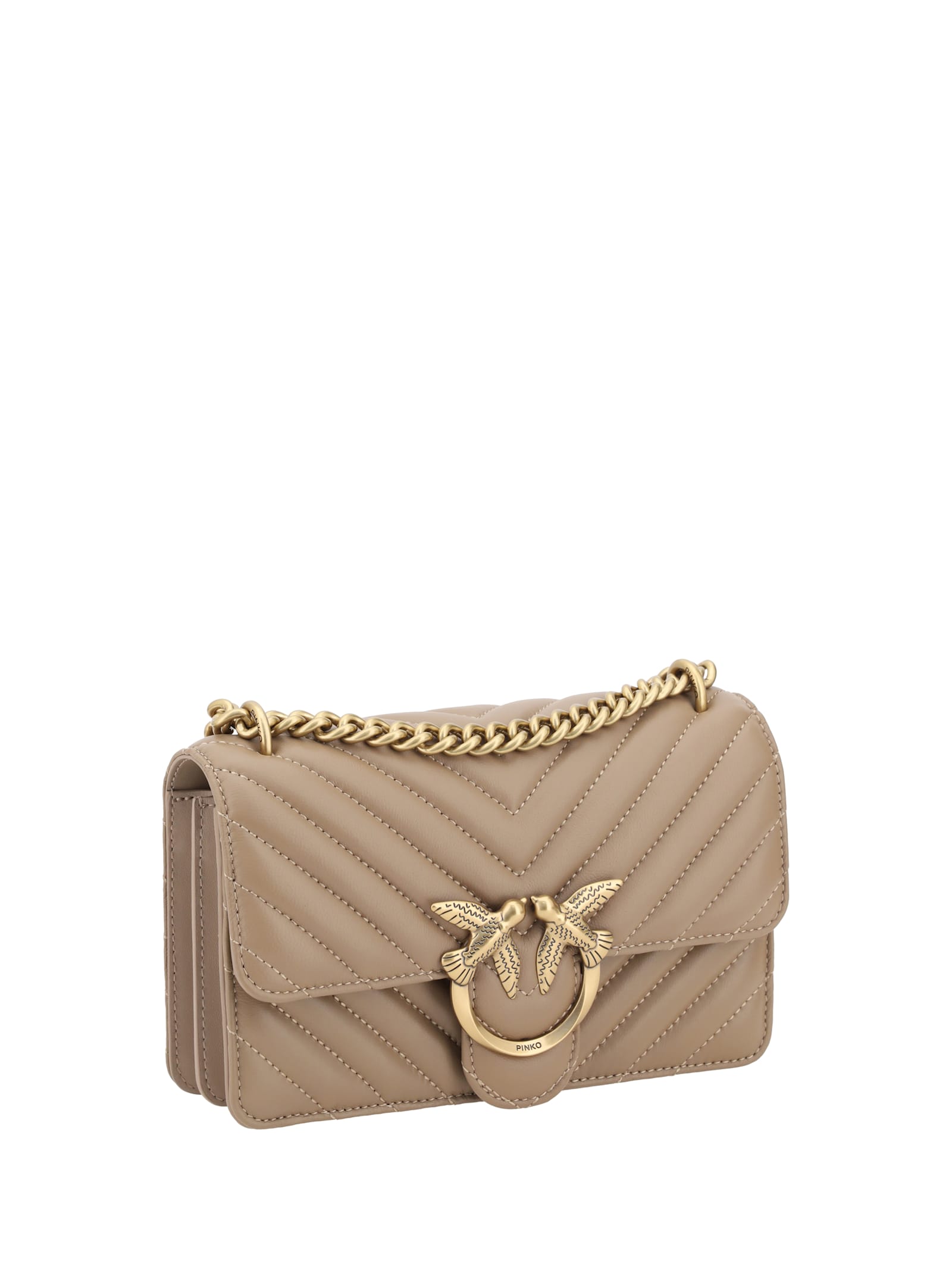 Pinko Mini Love Shoulder Bag In Neutral