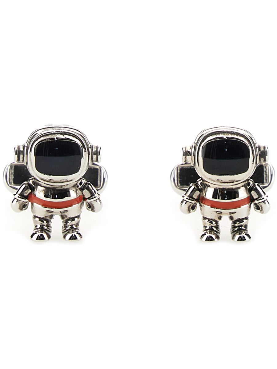 Paul Smith Silver Cufflinks In Copper Zinc In Black
