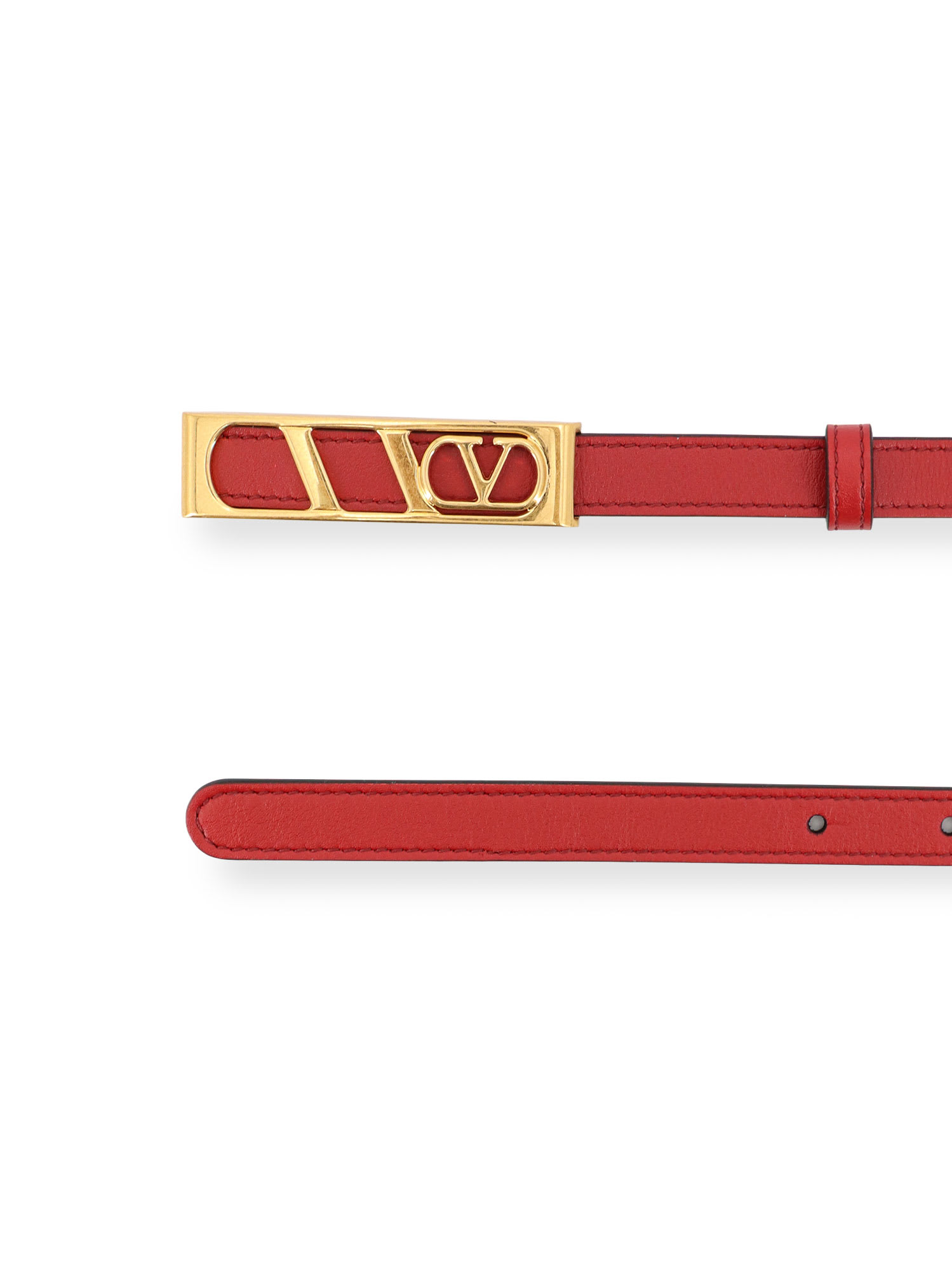 Valentino Adjustable Belts Gold-tone Buckle In Red