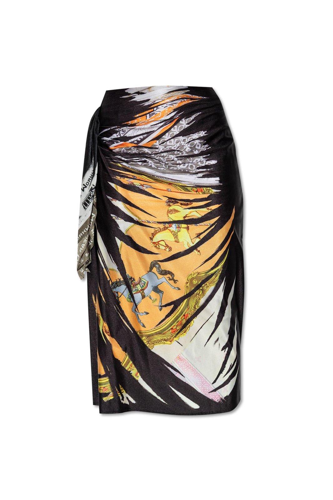 Diesel Draped Skirt With Bandana Print