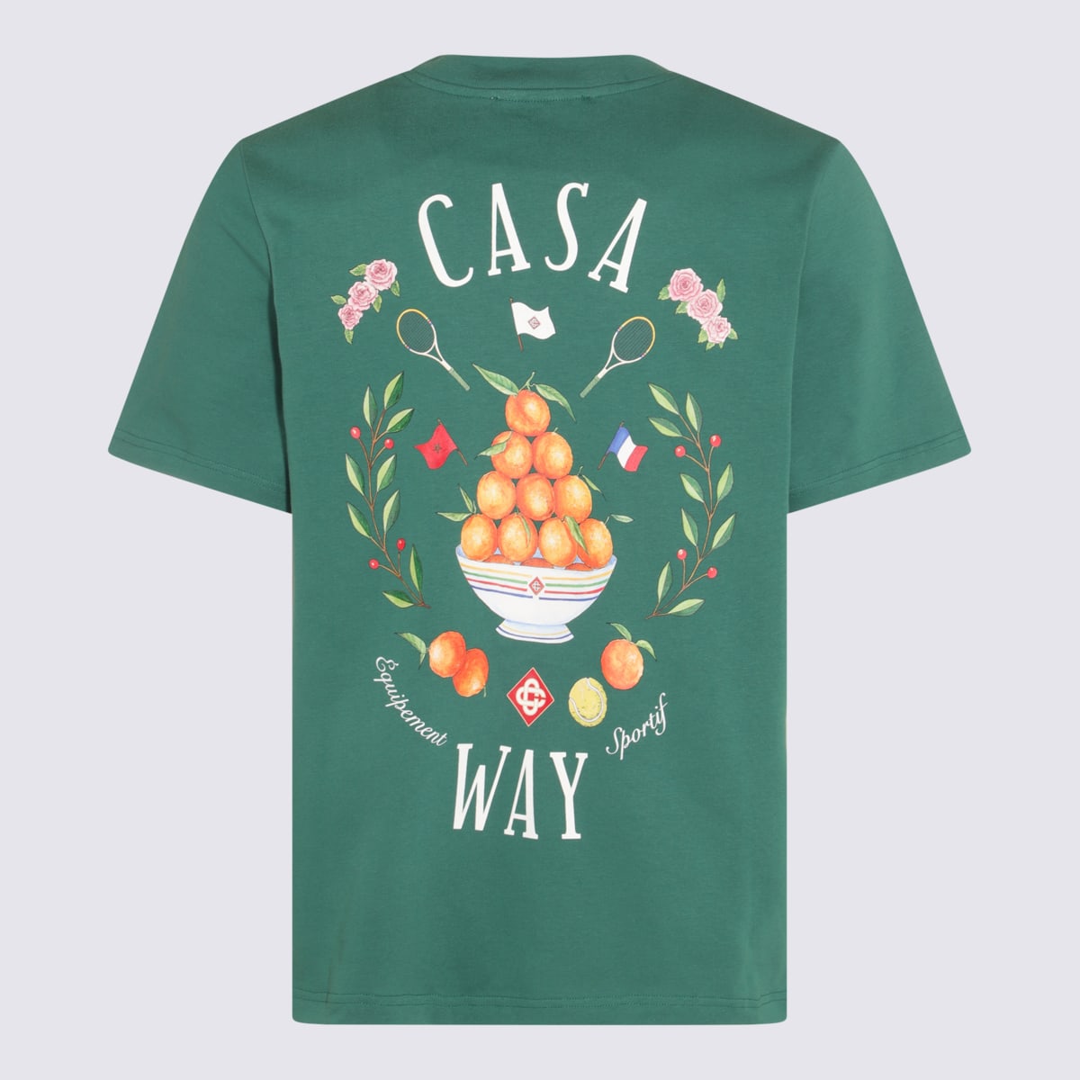 Shop Casablanca Green Cotton T-shirt